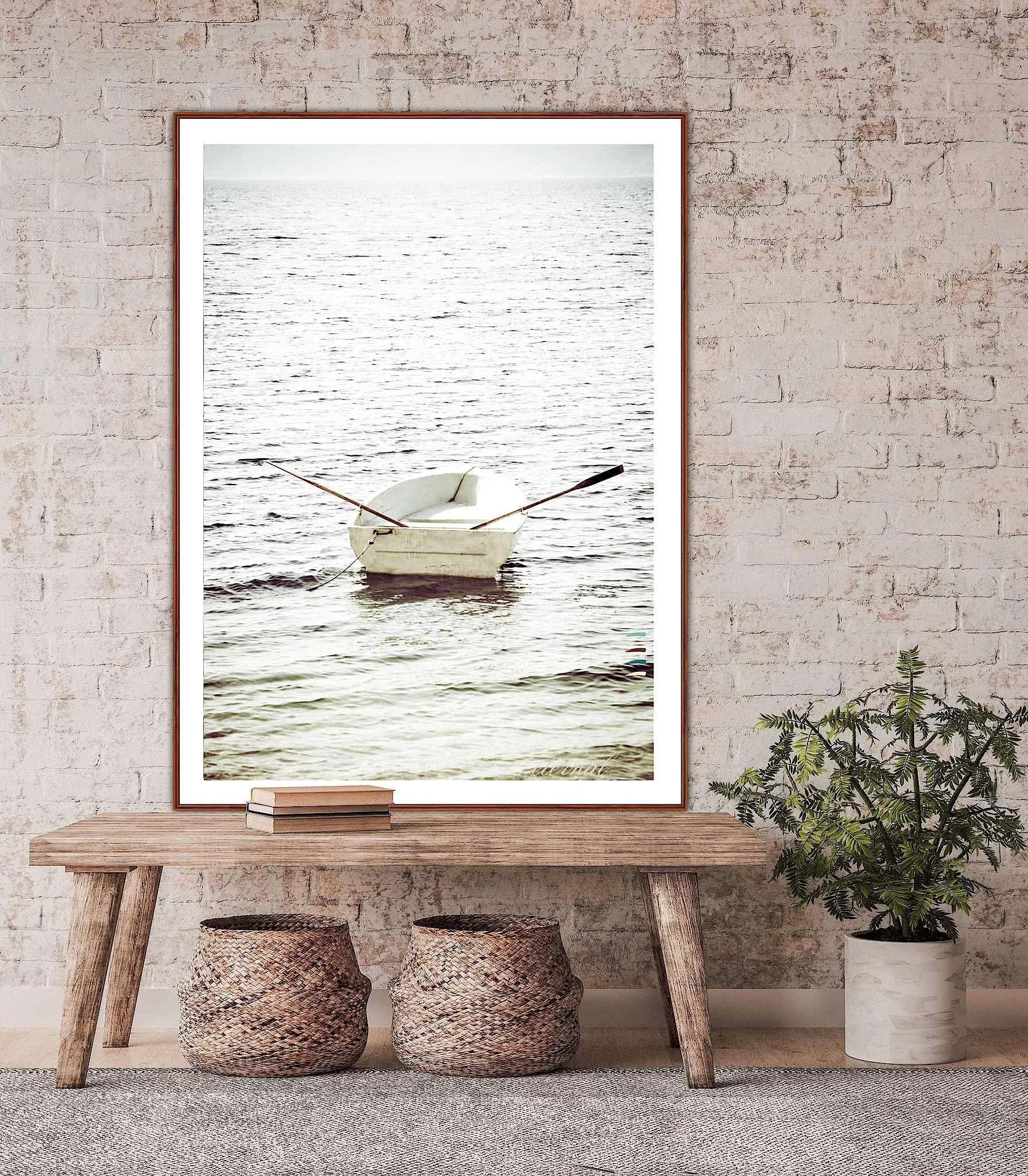 Tranquil Rustic Rowboat Wall Art Print, Eternal Art & Design - Eternal Art & Design