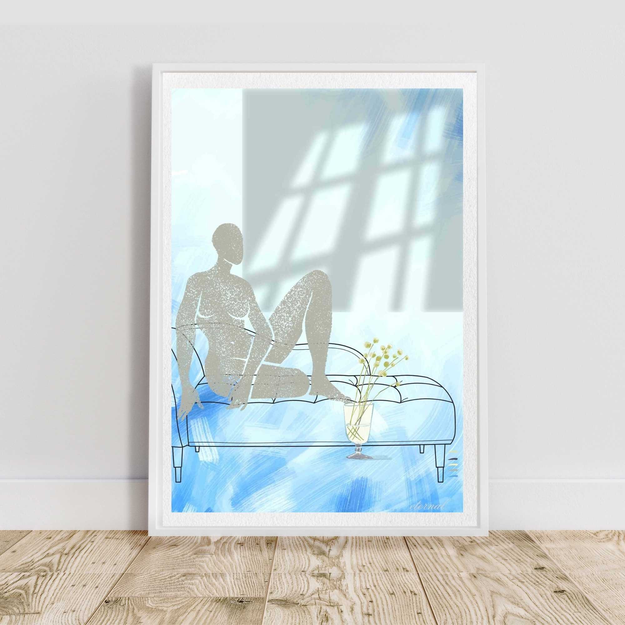 Tranquil Muse: Seated Female Nude Art Print, Sydney Artist - Eternal Art Prints - Eternal Art & Design
