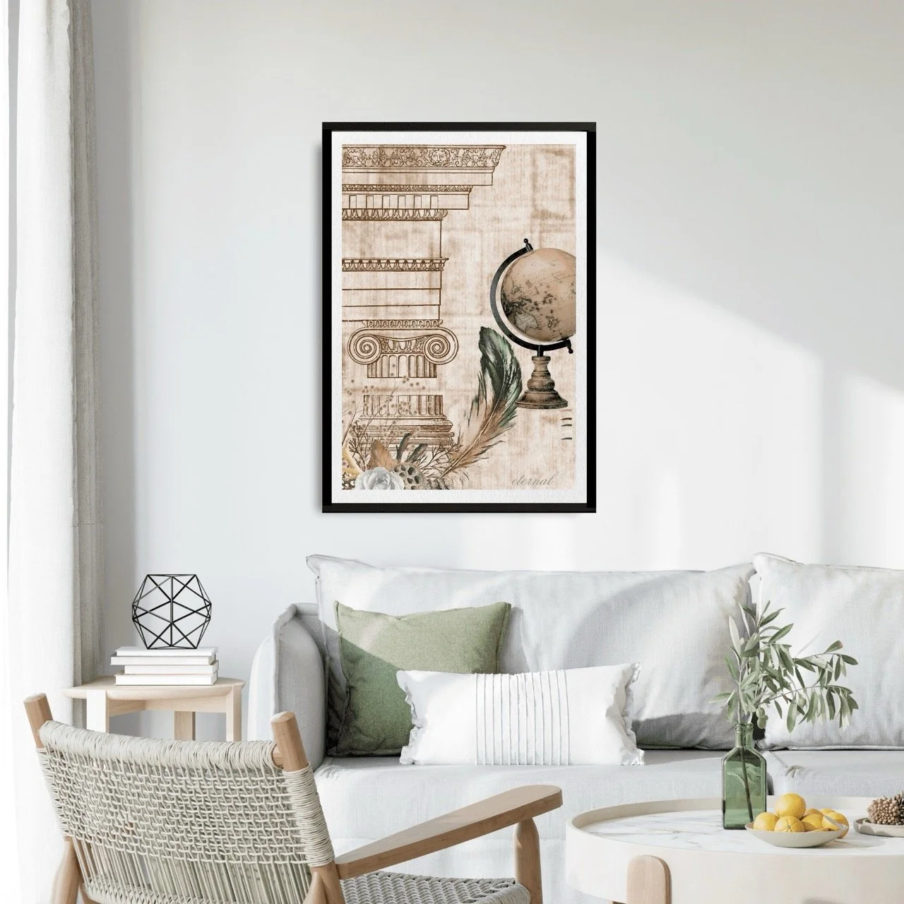 Vintage Architecture & Botanical Feather Print - Special Edition Wall Art Eternal Art Prints - Eternal Art & Design