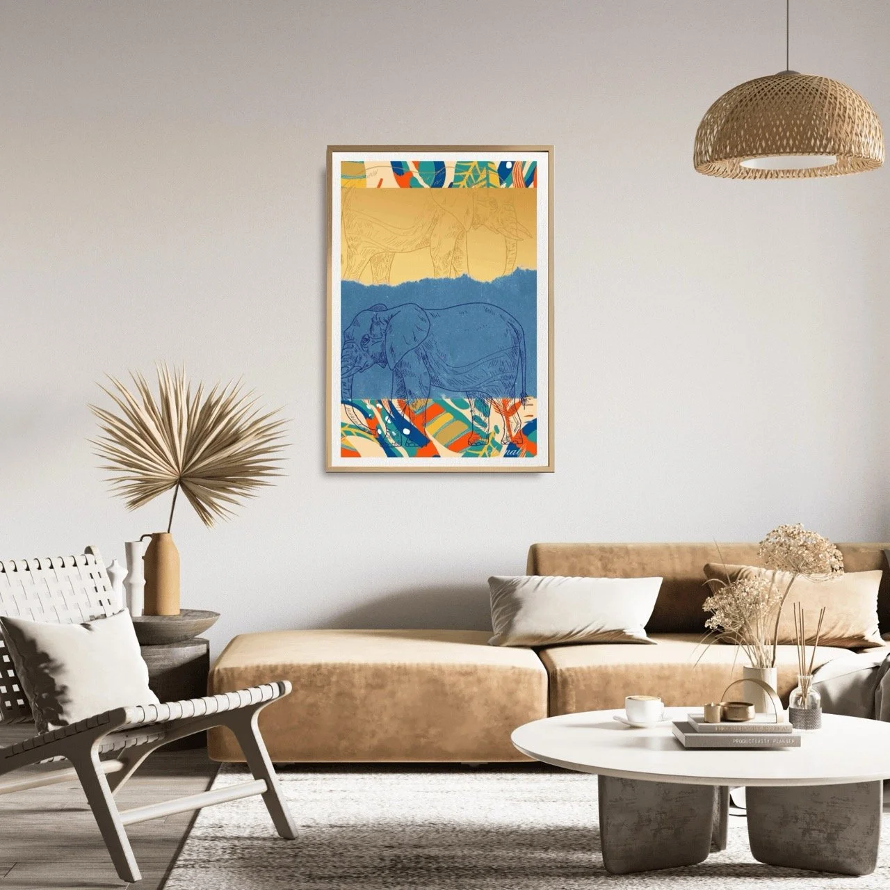 Elephant with Tribal Pattern Wall Art - Eternal Art & Design