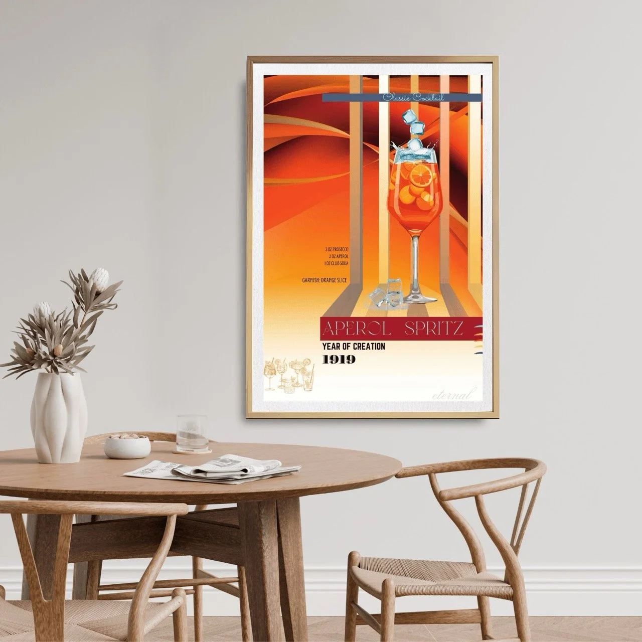 Aperol Spritz Retro Cocktail Culture Wall Art Print, Eternal Art Prints - Eternal Art & Design