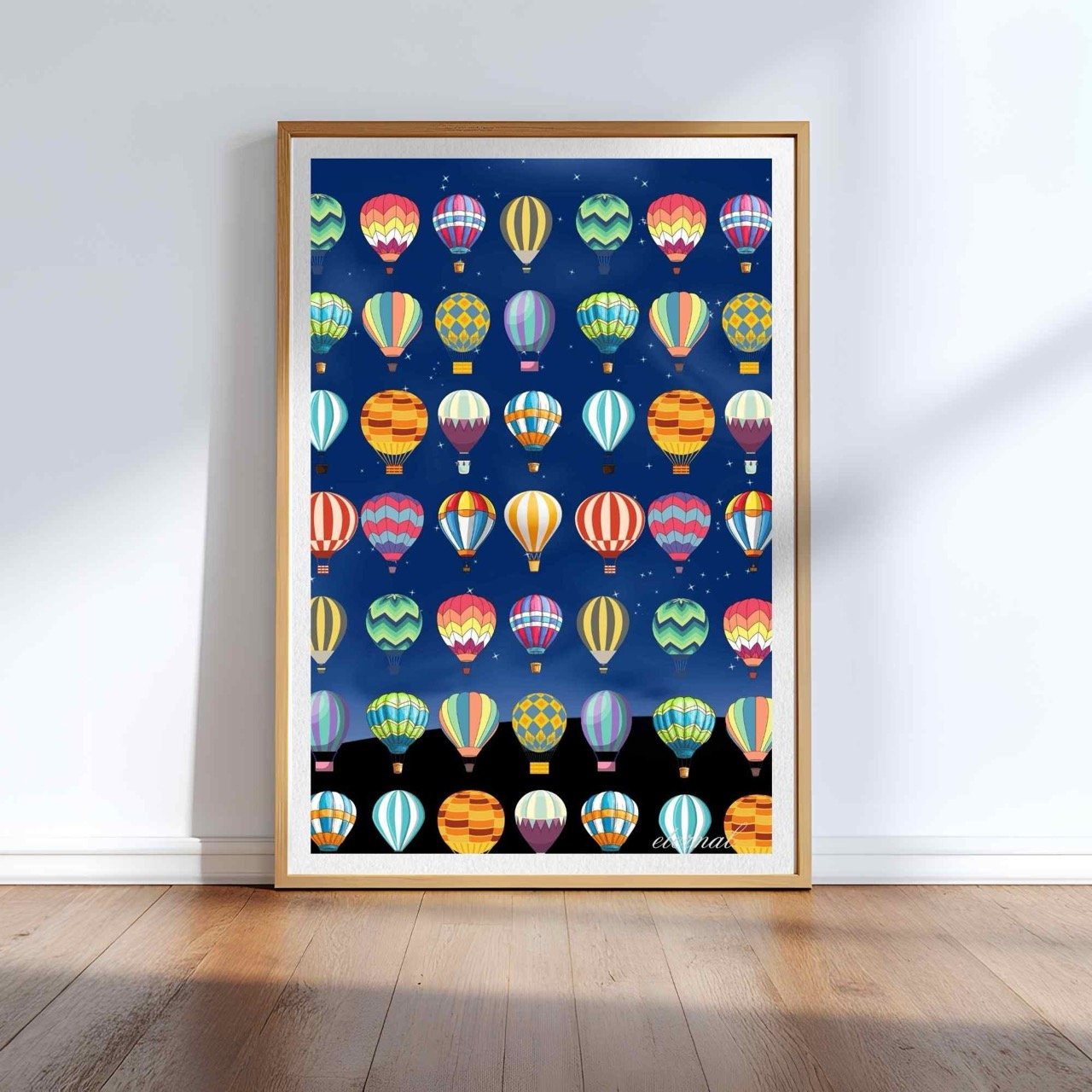 Starry Night Balloon Adventure Art Print - Sydney Artist, Eternal Art Prints - Eternal Art & Design