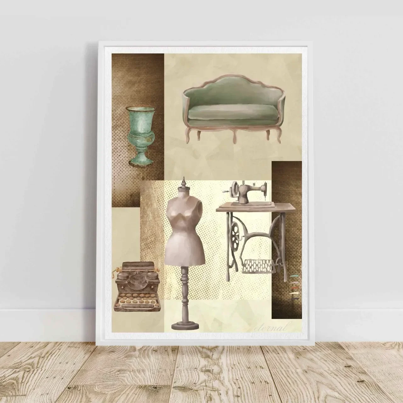 white framed brown vintage I10025 Large cnr_converted.webp