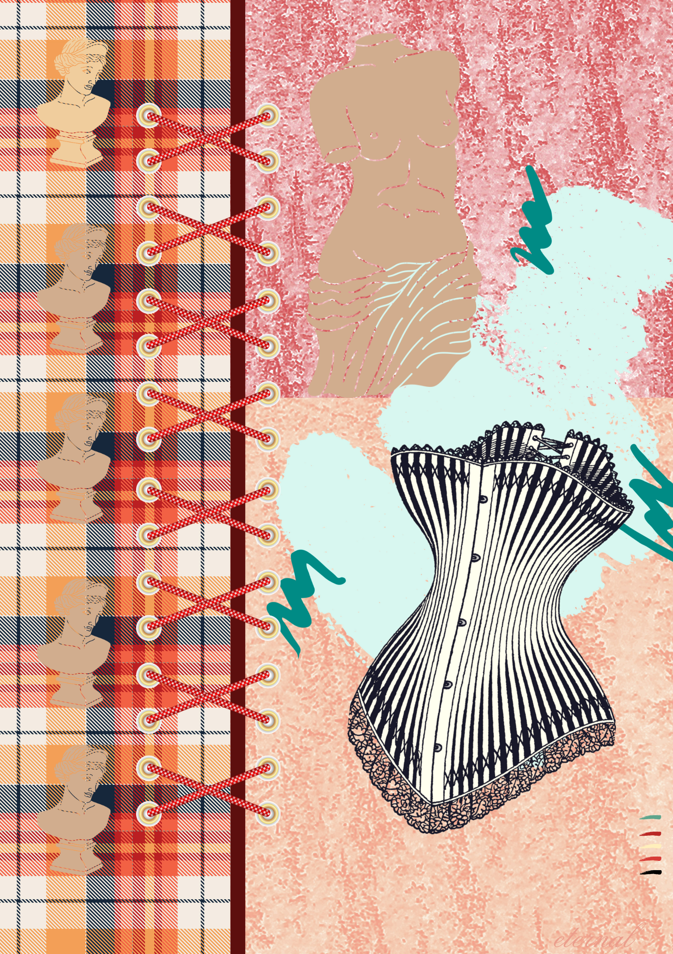 Vintage Corset Art Print, Sydney Artist - Eternal Art & Design - Eternal Art & Design