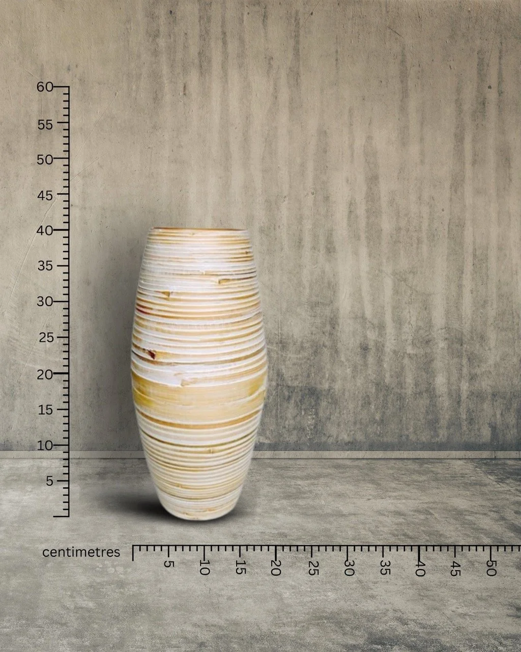 Eco-friendly Tall Bamboo Belly Vase - Sustainable Modern Home Decor (40cm) - Eternal Art & Design Sydney - Eternal Art & Design