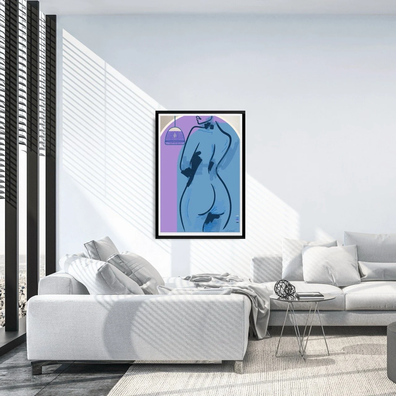 Female Figure with Lamp Art Print, Sydney Artist - Eternal Art & Design - Eternal Art & Design