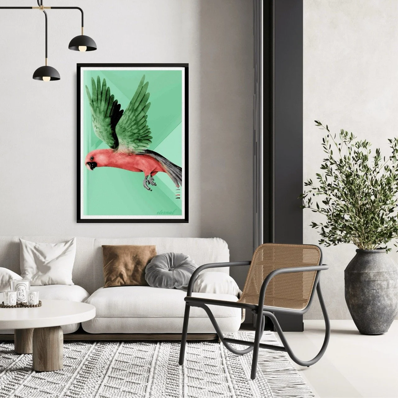 Parrot Bird Flight Wall Art Print - Sydney Artist, Eternal Art Prints - Eternal Art & Design