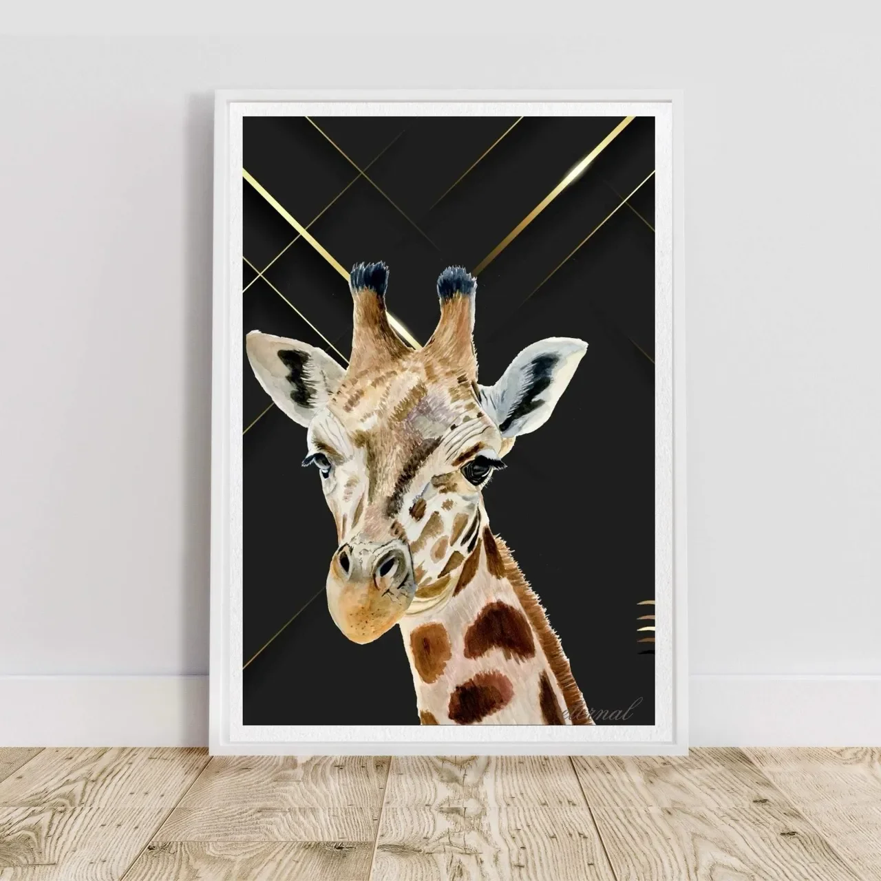 white framed giraffe print A10032 Large cnr_converted.webp