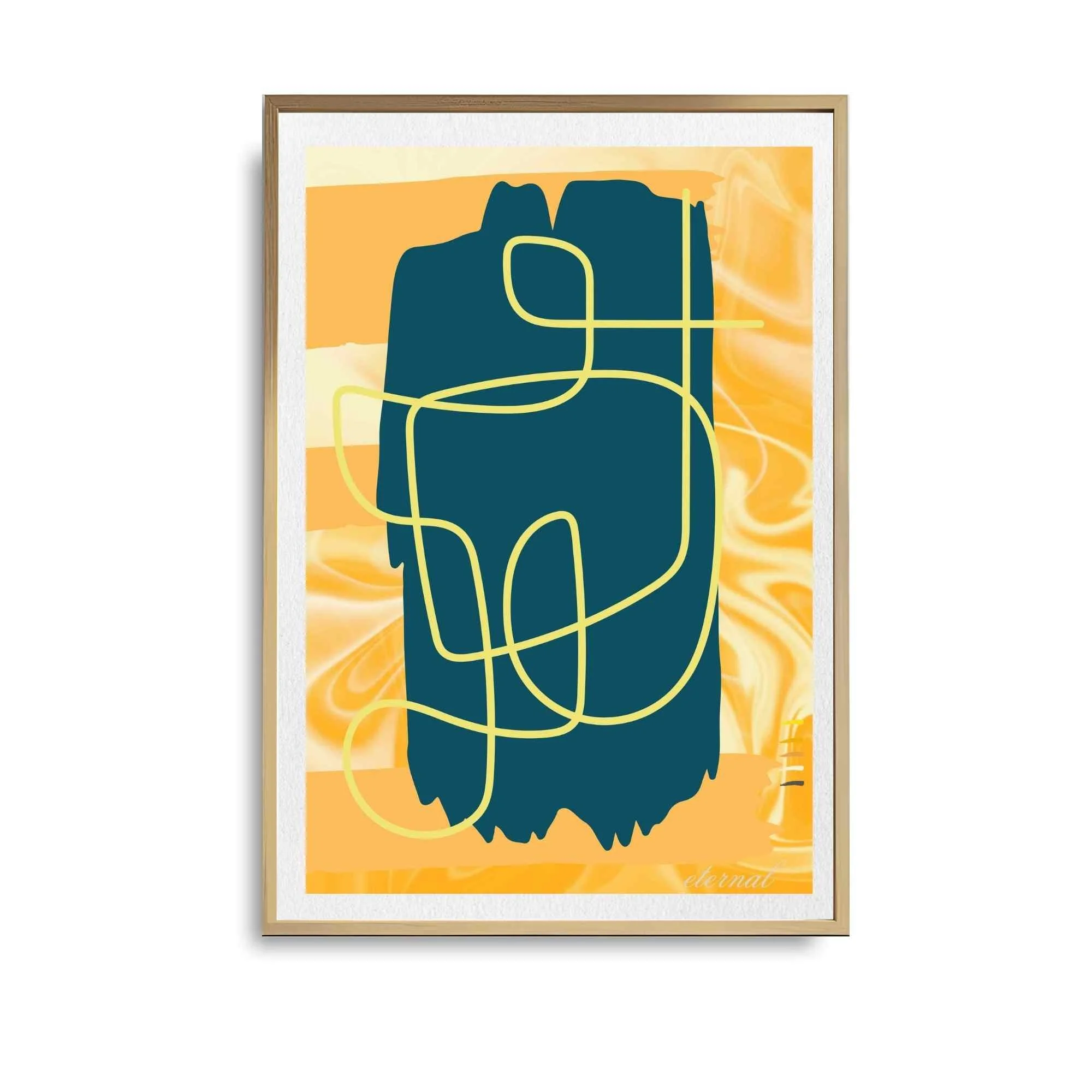 Abstract Modern Brushstrokes in Yellow Art Print - Sydney Artist, Eternal Art Prints - Eternal Art & Design