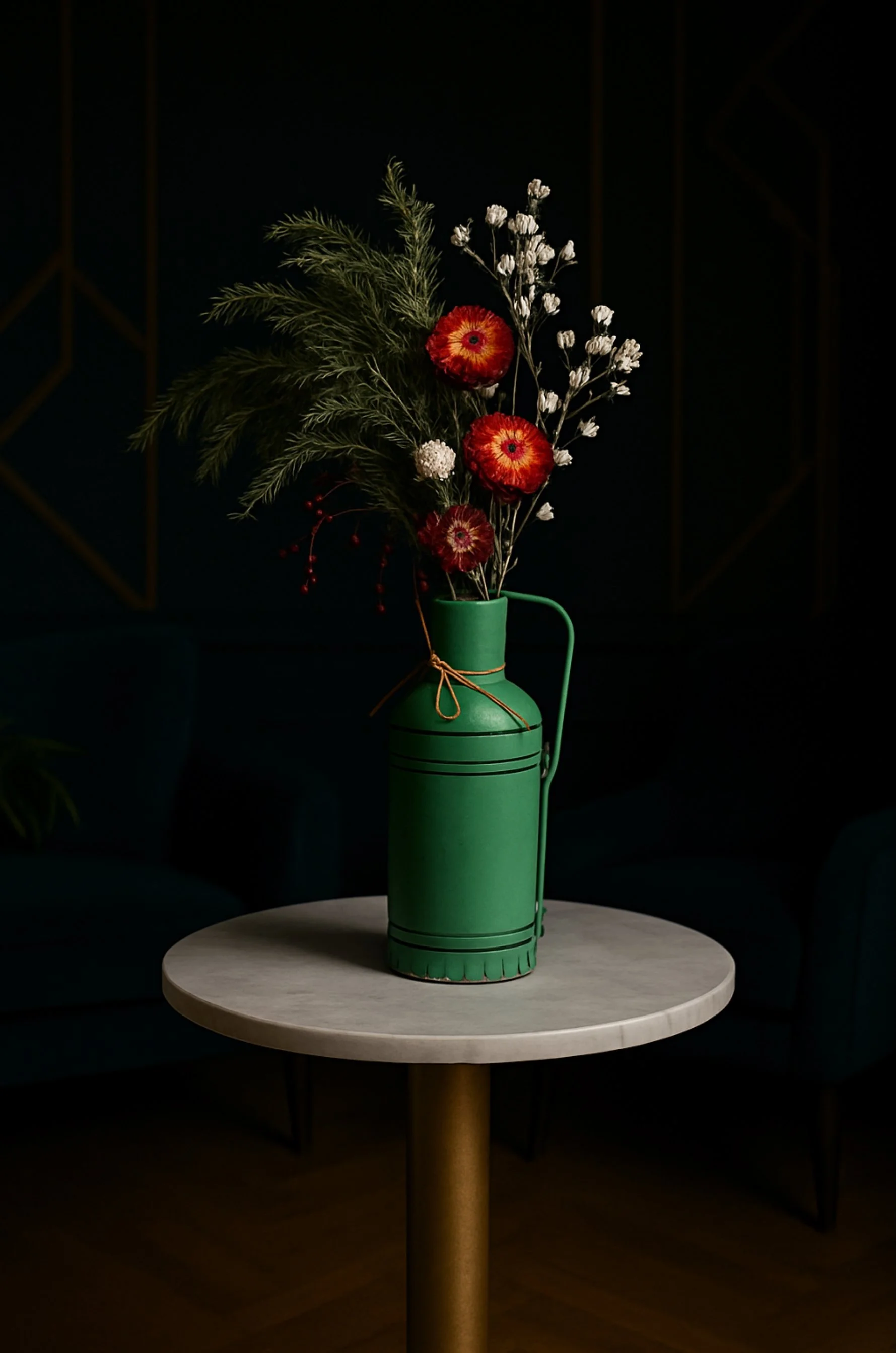 Signature Arrangement in Vintage Milk Jug - Eternal Stems. Handcrafted dried & preserved arrangement - Eternal Art & Design