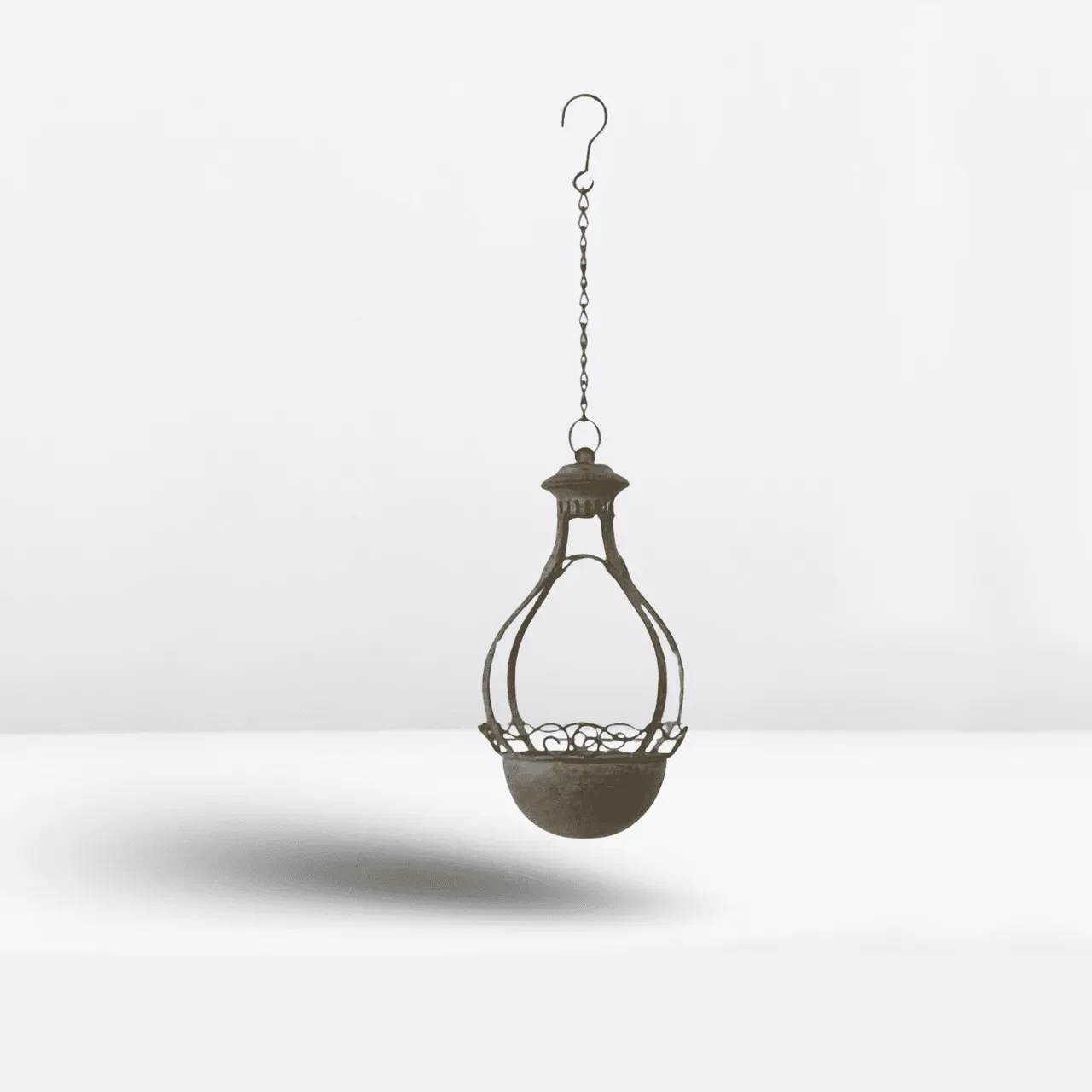 Modern Iron Hanging Planter - 57cm Minimalist Home Decor - Eternal Art & Design Sydney