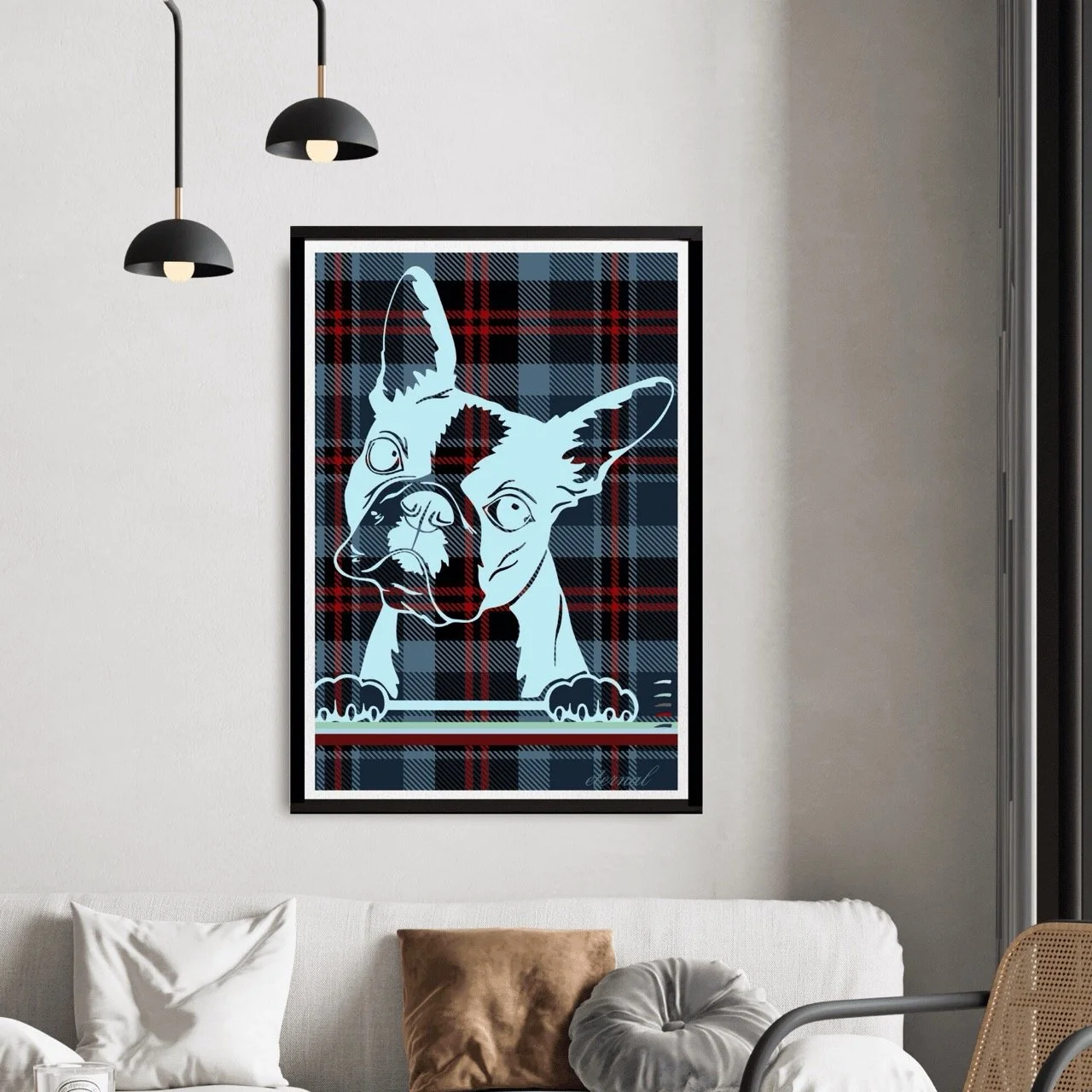 Puppy Boston Terrier Wall Art Print - Sydney Artist, Eternal Art Prints - Eternal Art & Design