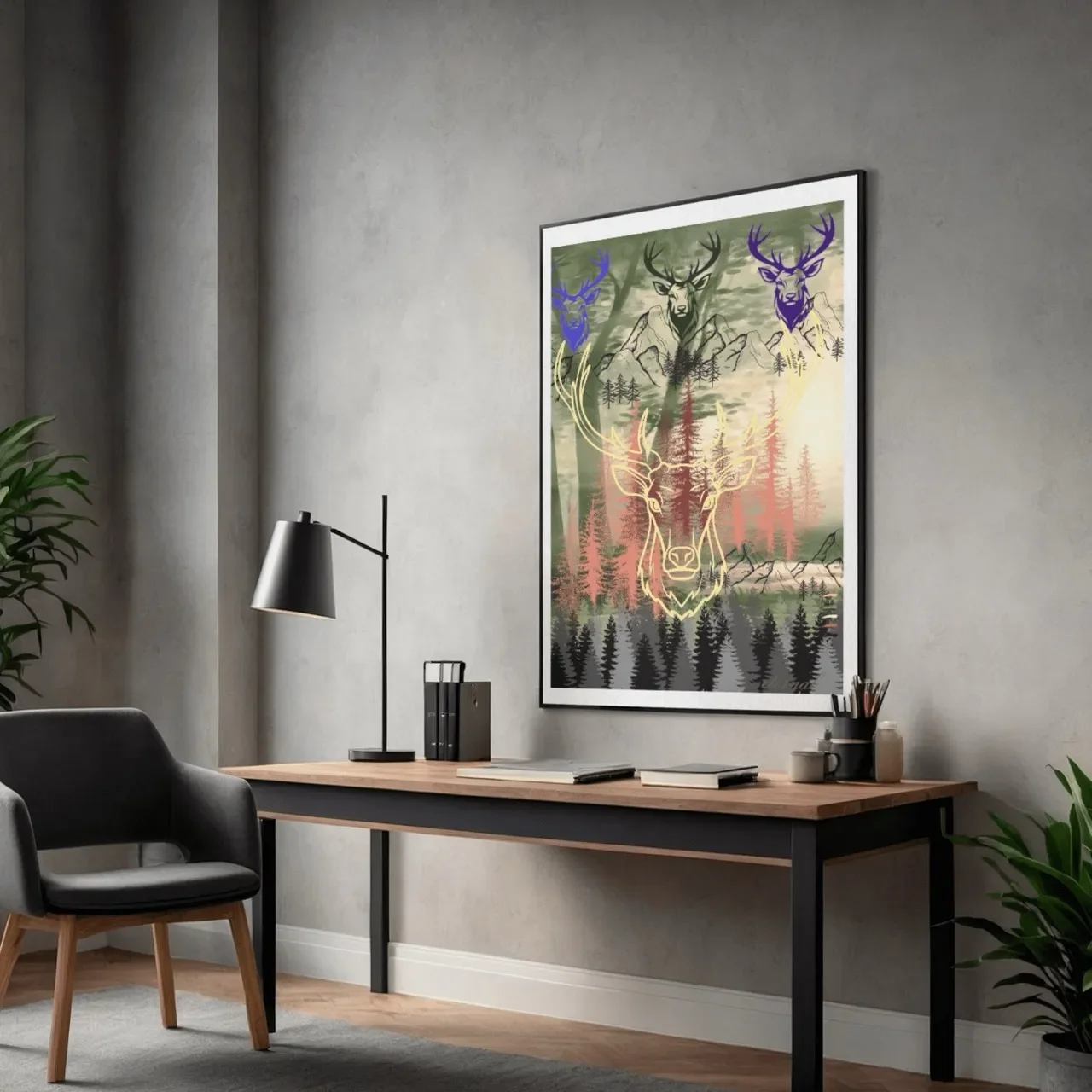 black-framed-stag-print1.-A10005 Large_converted.webp