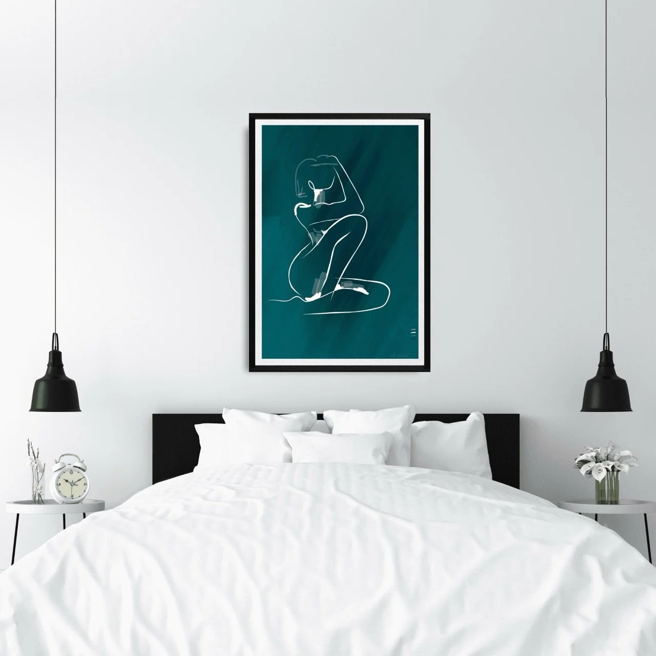 Female Figure Nude Line Drawing Wall Art Print, Sydney Artist - Eternal Art Prints - Eternal Art & Design