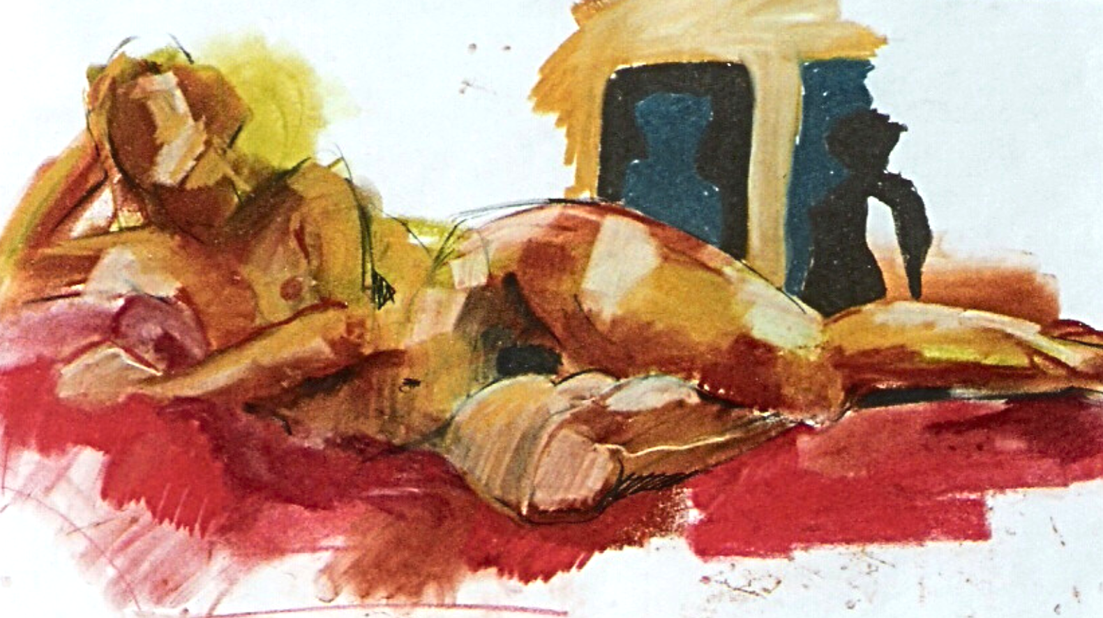 Reclining female Nude | Pastel on Stonehenge | 594mmw x 420mmh
