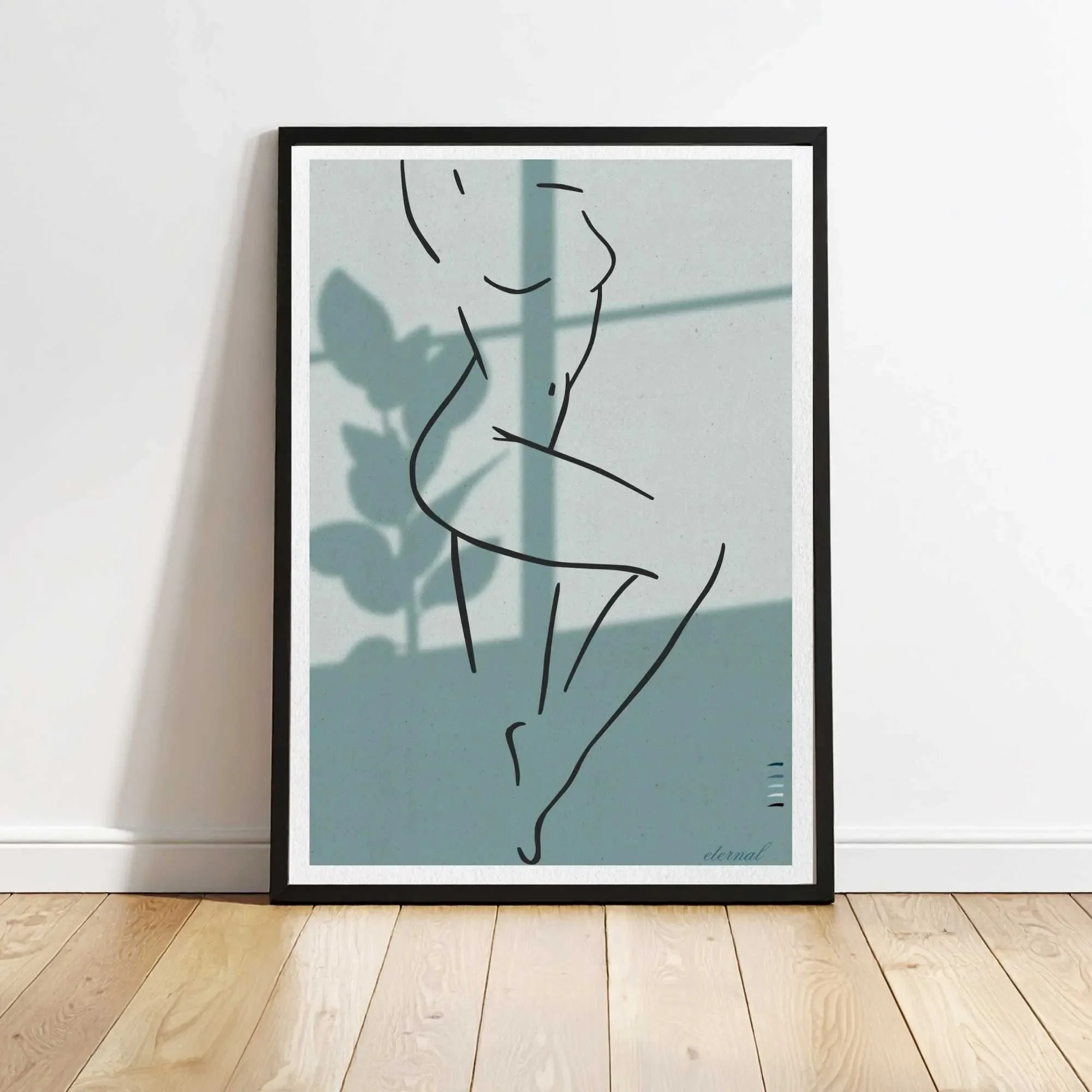 Female Line Drawing Standing in Window Art Print, Sydney Artist - Eternal Art Prints