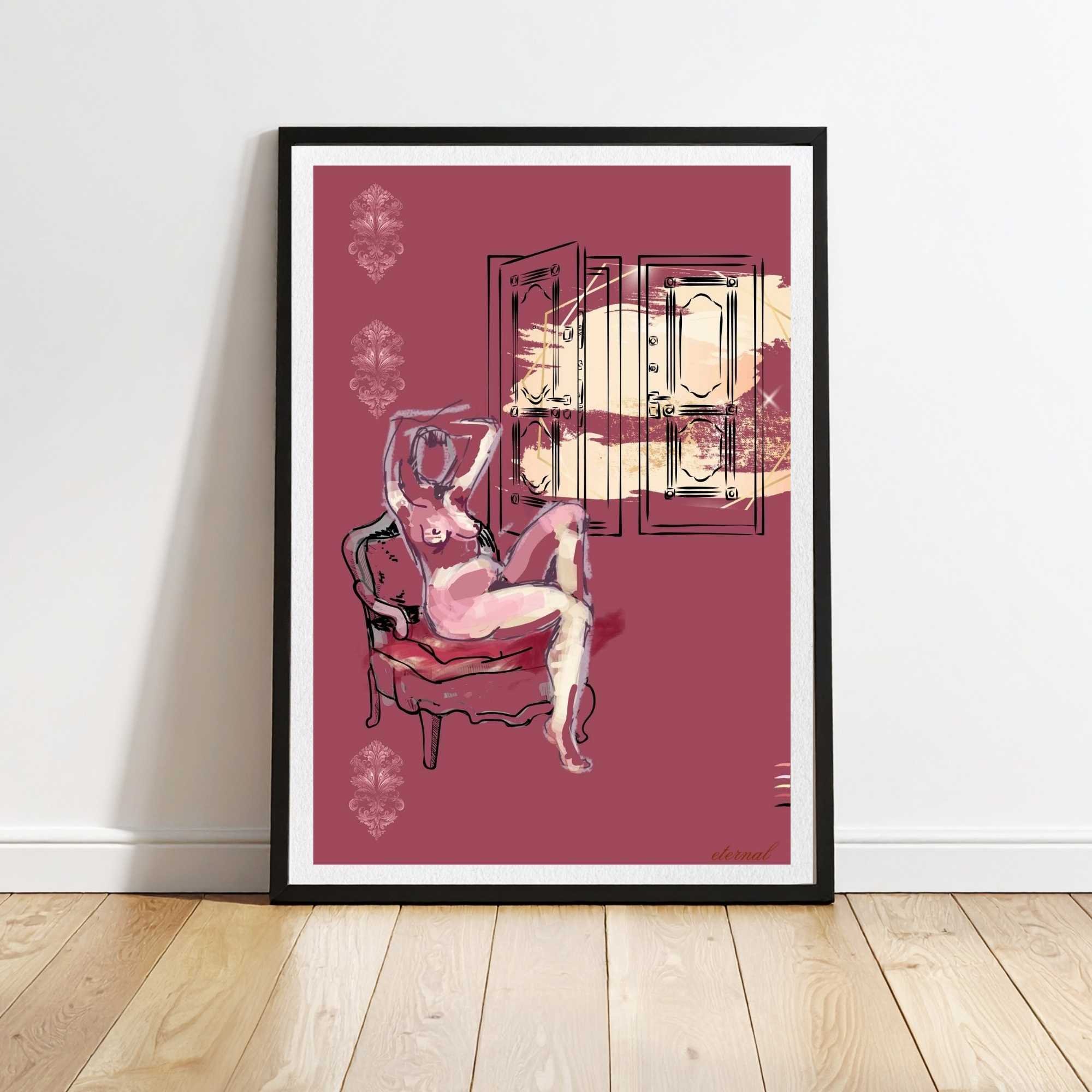 Female Figure Nude Tranquil Seated Art Print, Sydney Artist - Eternal Art Prints - Eternal Art & Design