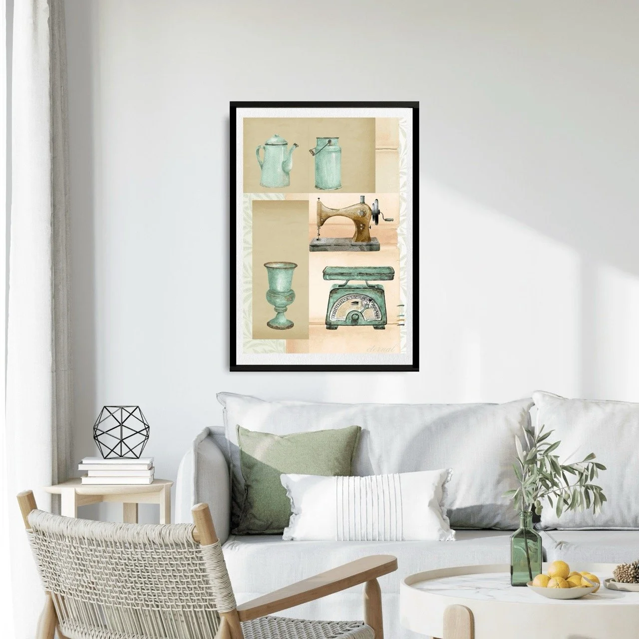 Vintage Decor Objects in Green Art Print, Eternal Art Prints - Eternal Art & Design