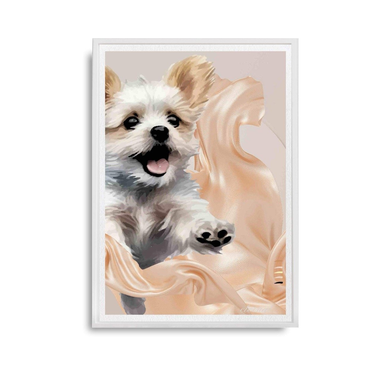 Yorkshire Terrier Puppy Love Wall Art Print - Sydney Artist, Eternal Art Prints - Eternal Art & Design