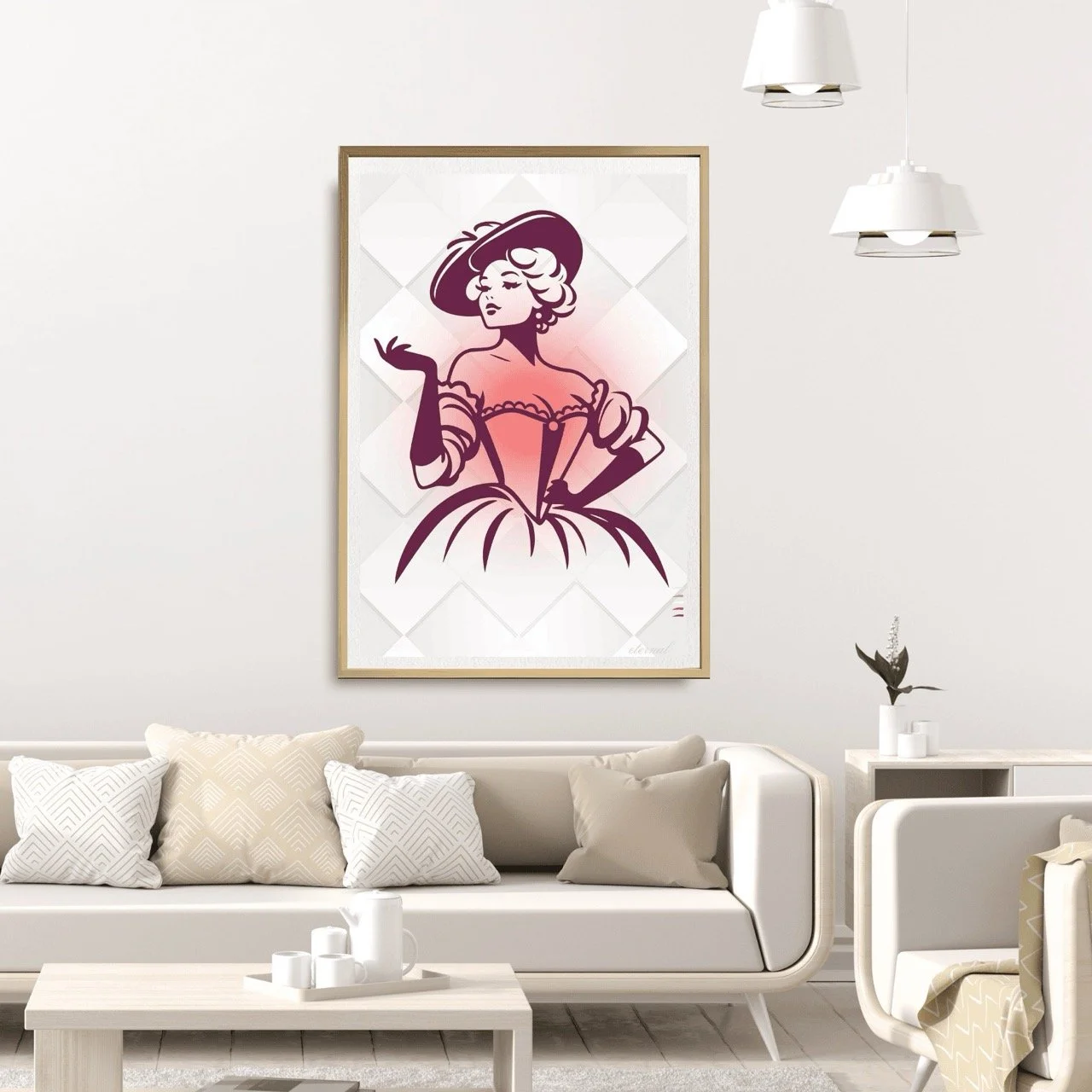 Retro Belle Icon in Bustier Print - Sydney Artist, Eternal Art Prints - Eternal Art & Design