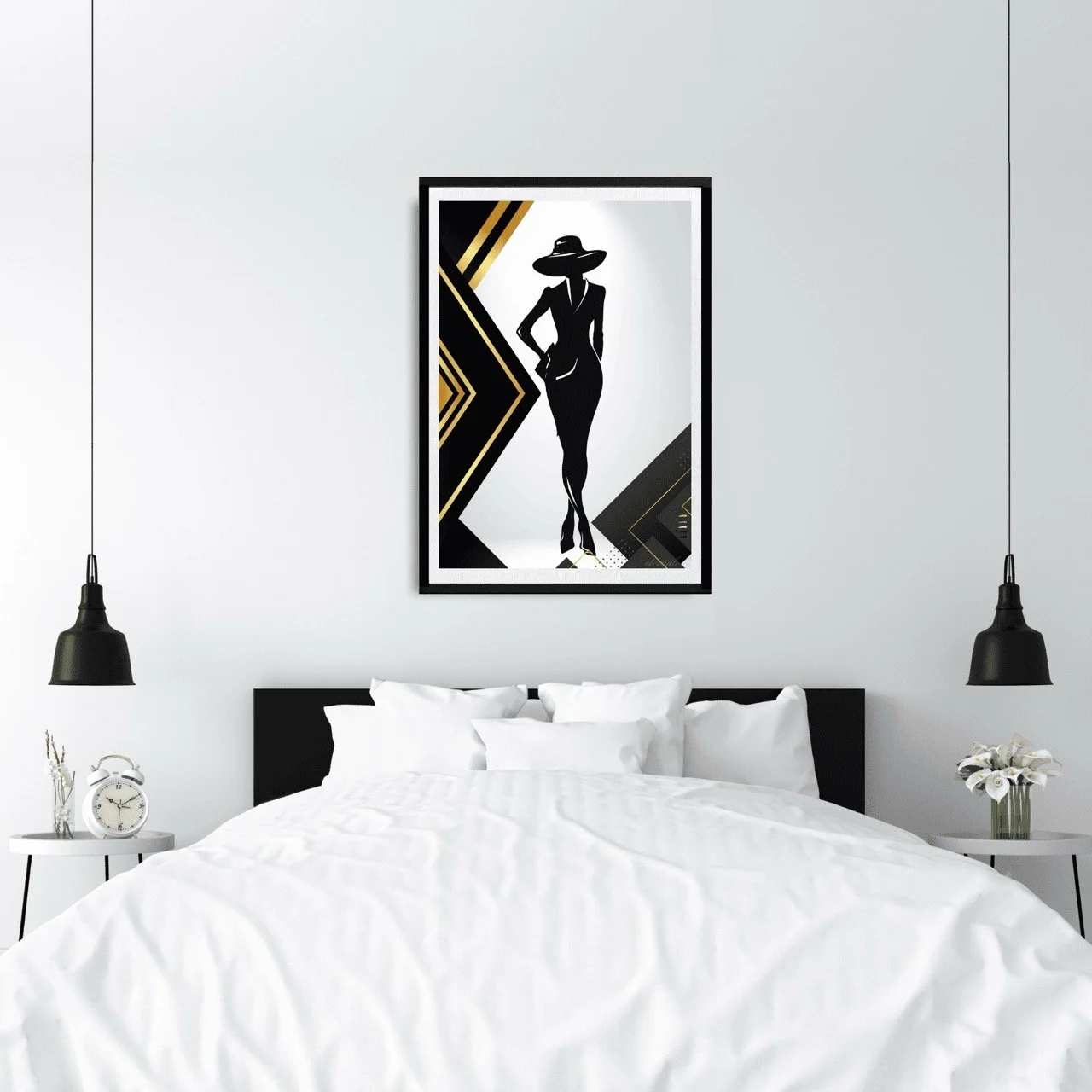 Fashion-inspired Female in Black & Gold Wall Art, Eternal Art Prints - Eternal Art & Design