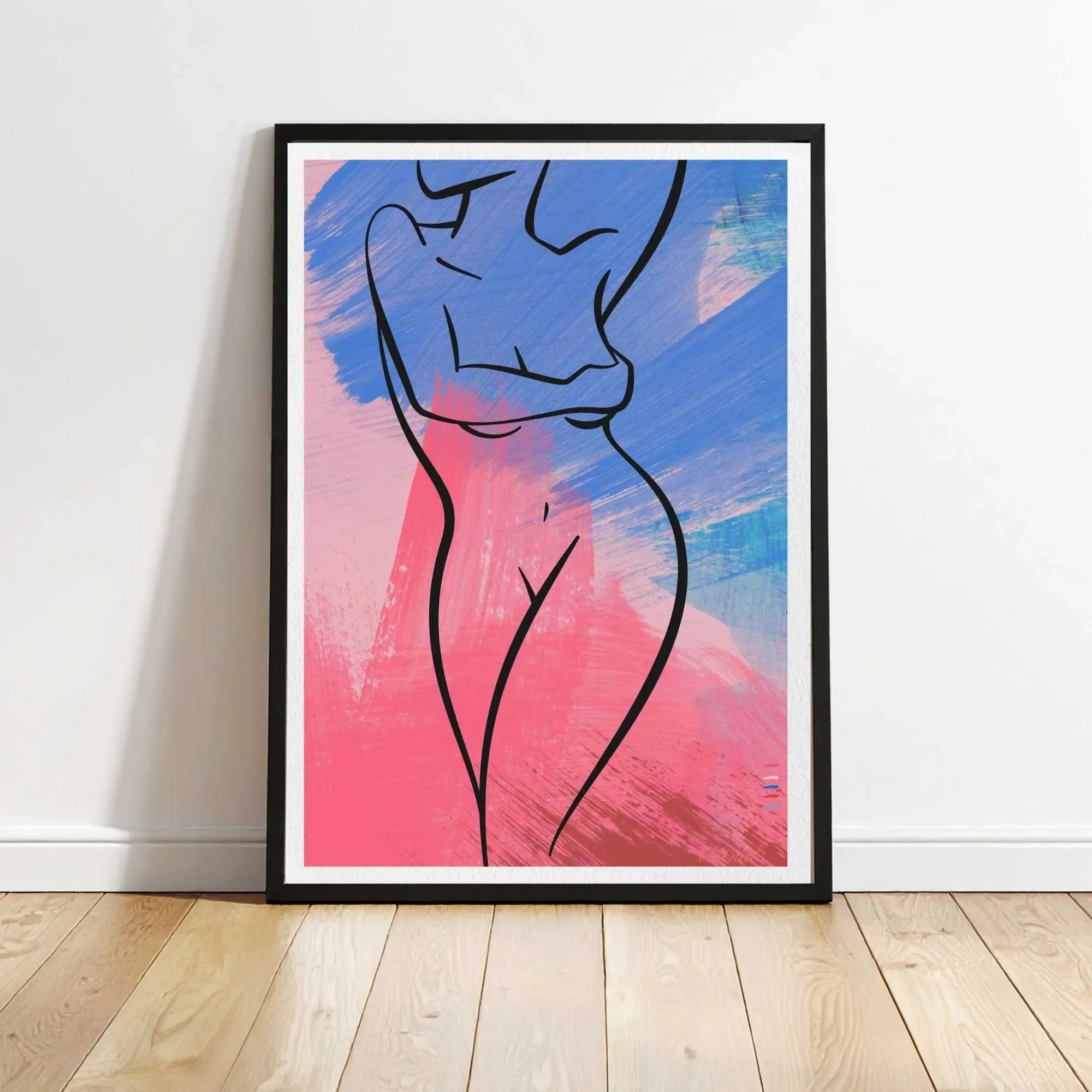 Female Nude Silhouette with brushstrokes Art Print, Sydney Artist - Eternal Art Prints
