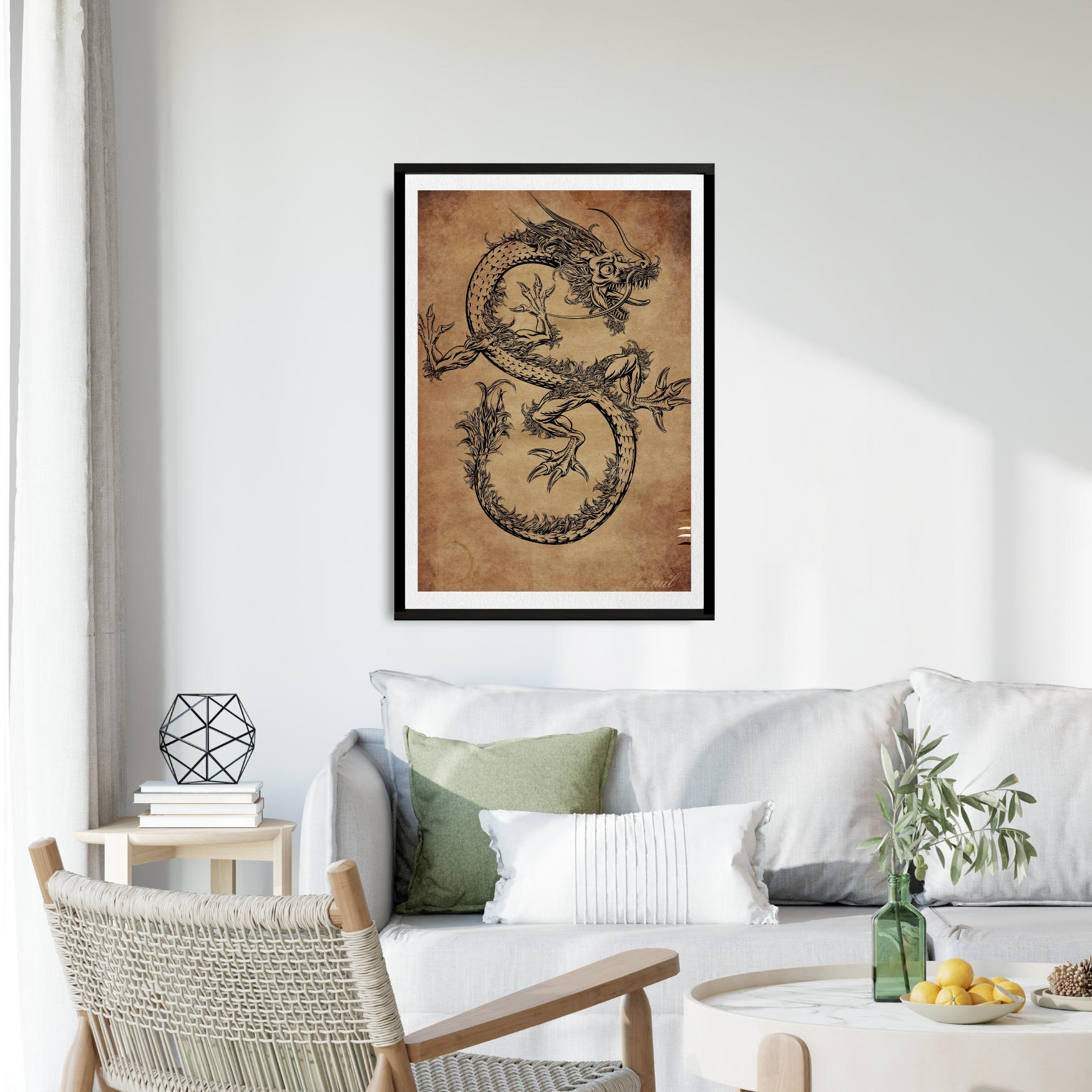 Oriental Eastern Dragon Wall Art Print, Eternal Art Prints - Eternal Art & Design