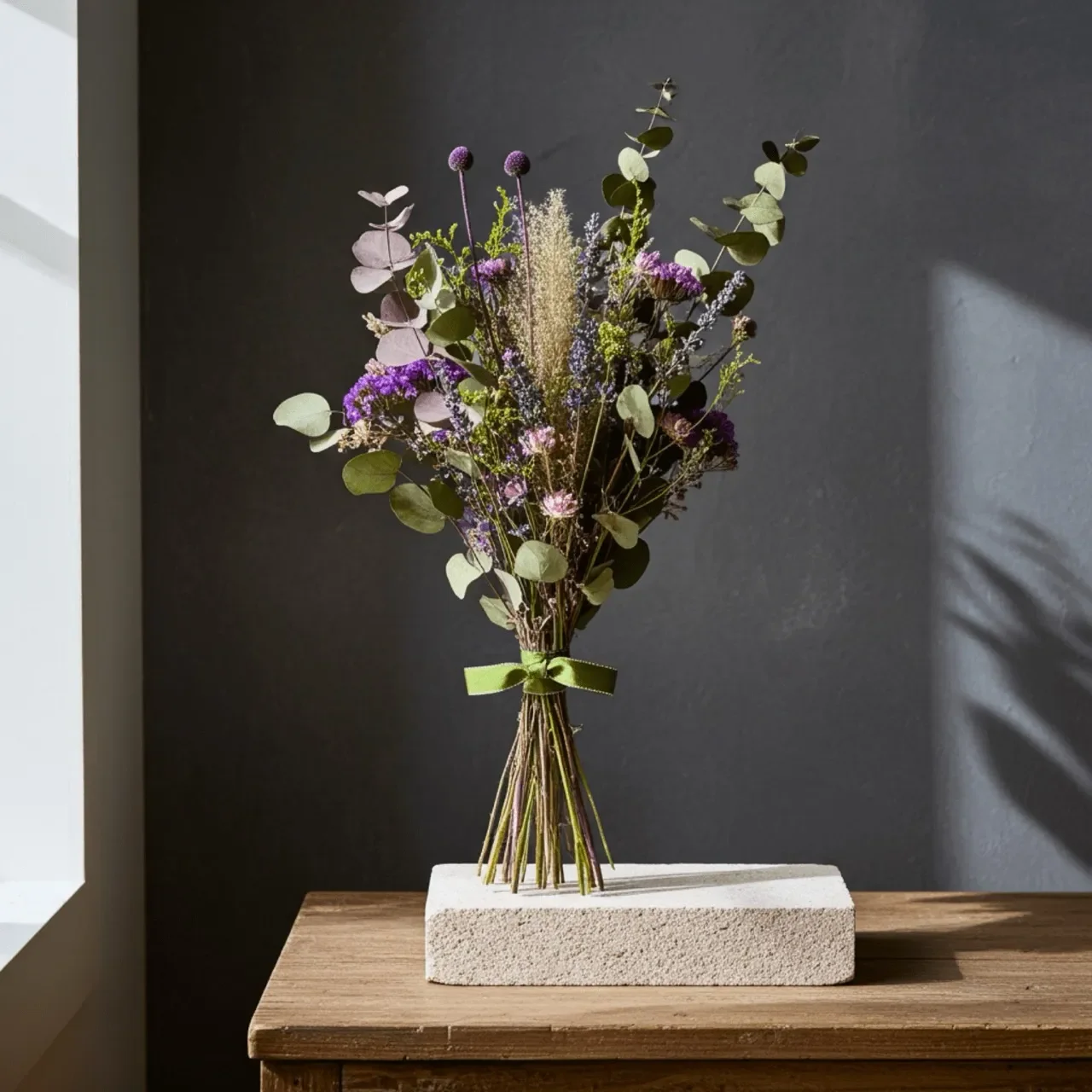 Large Dried Flower Bouquet "Mulberry Meadow" - Burgundy & Pink Luxe Everlasting Centrepiece (70cm) - Handcrafted dried & preserved arrangement