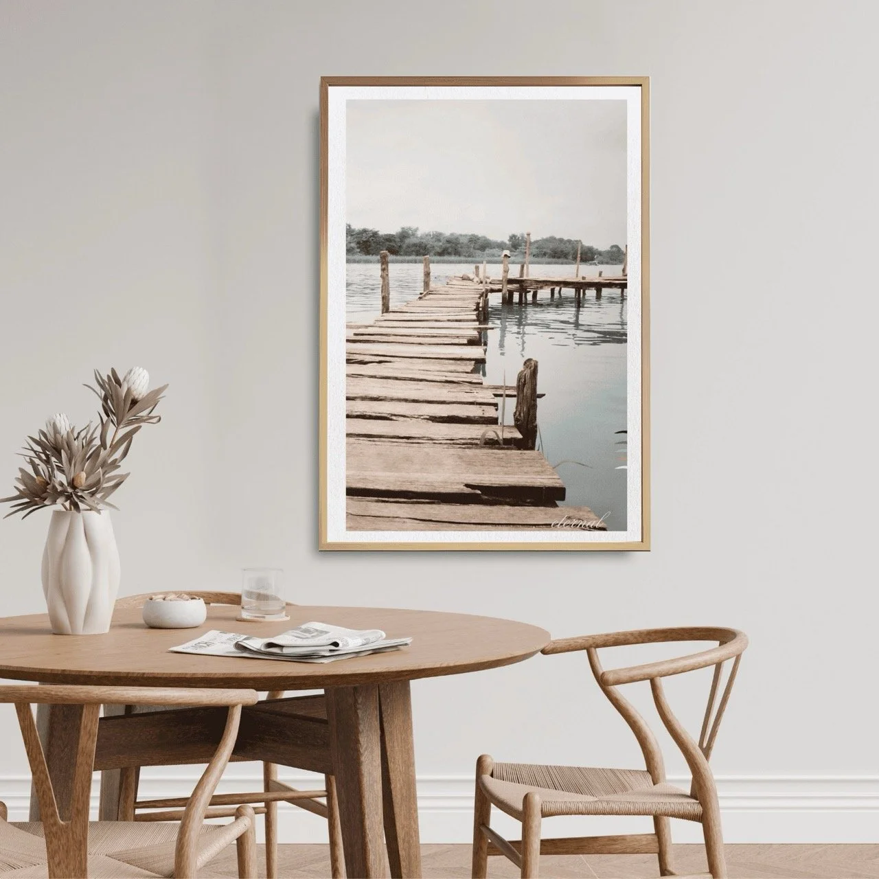 Tranquil Wooden Walkway over Water Wall Art Print, Eternal Art Prints - Eternal Art & Design