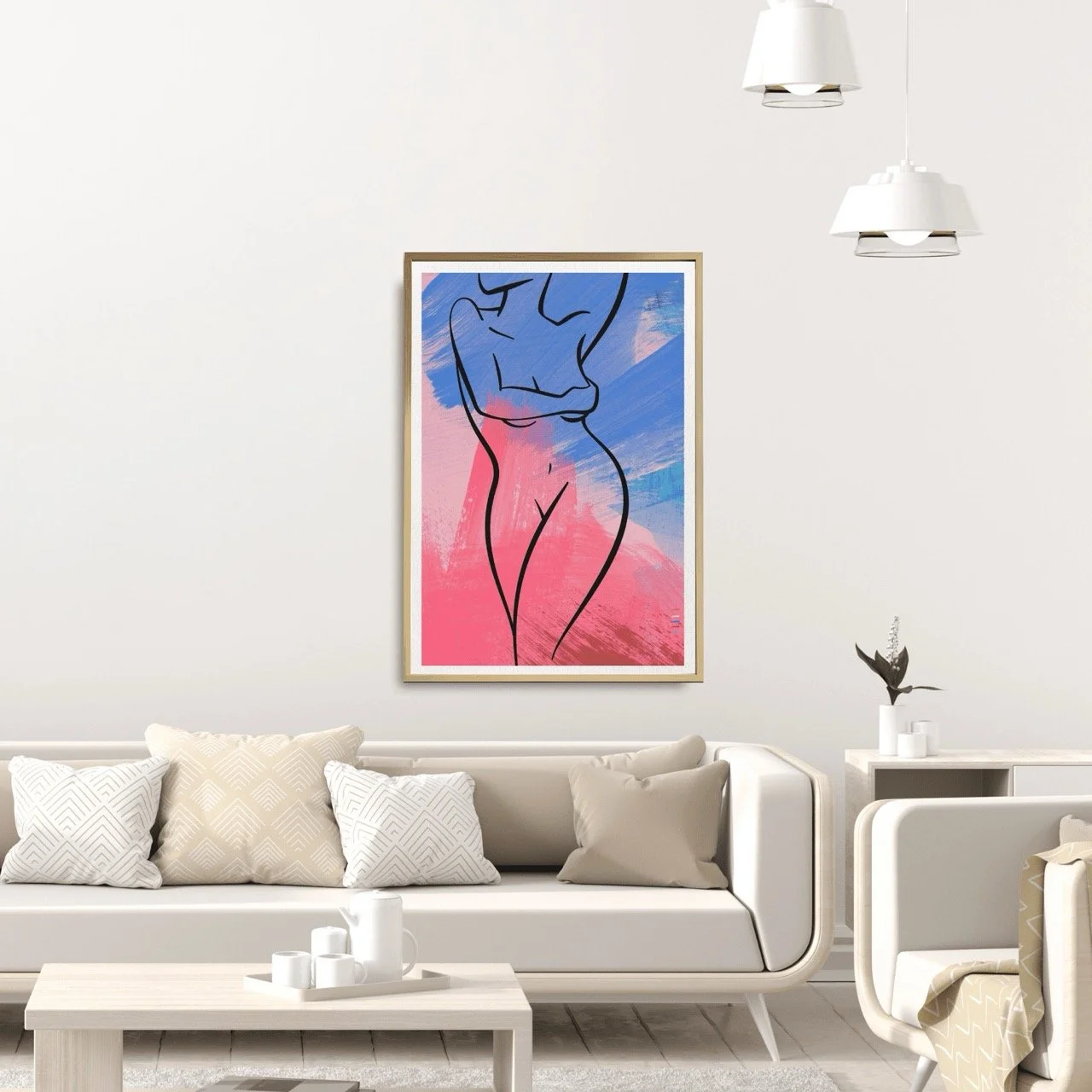 Female Nude Silhouette with brushstrokes Art Print, Sydney Artist - Eternal Art Prints - Eternal Art & Design