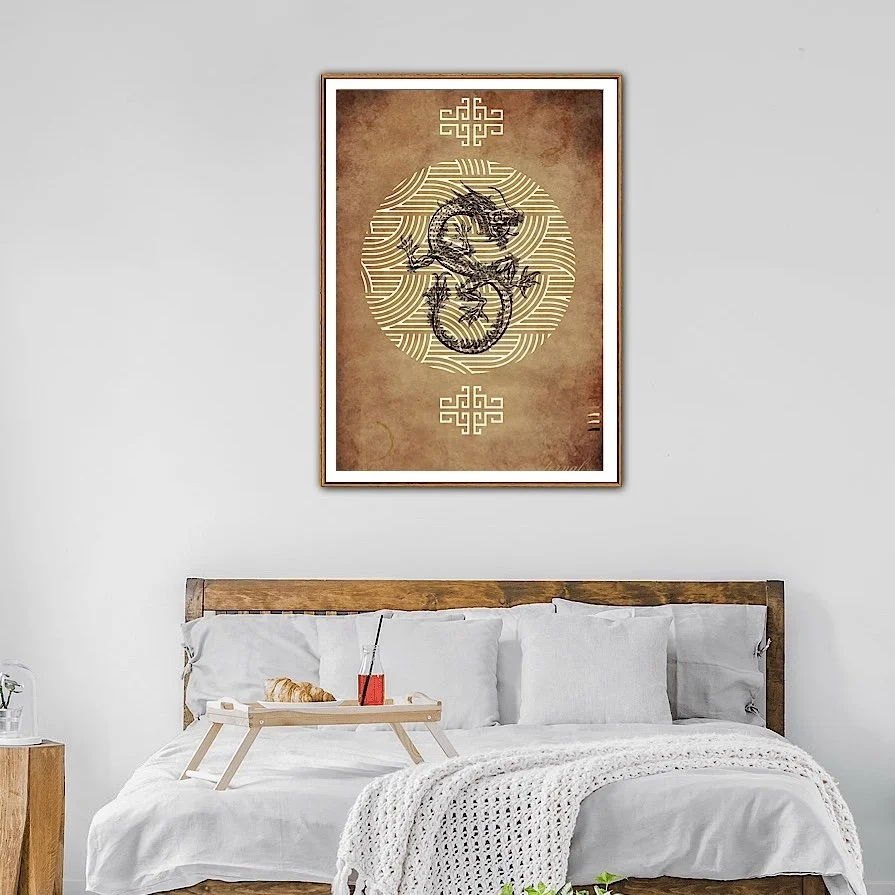 Oriental Dragon Wall Art Print, Eternal Art & Design - Eternal Art & Design