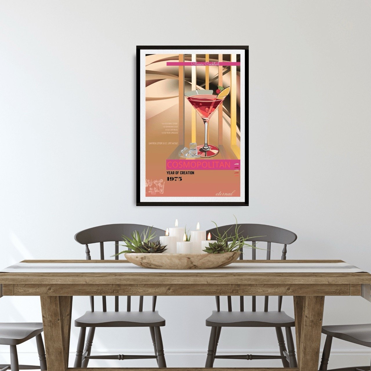 Cosmopolitan Cocktail Culture Wall Art Print, Eternal Art Prints - Eternal Art & Design
