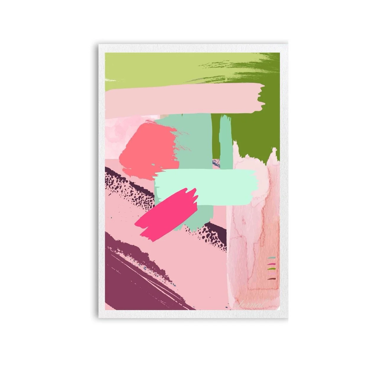 Modern Abstract Brushstrokes in Pink Art Print - Sydney Artist, Eternal Art Prints - Eternal Art & Design