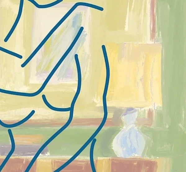 Elegant Blue Line Drawing Wall Art Print, Sydney Artist - Eternal Art & Design - Eternal Art & Design