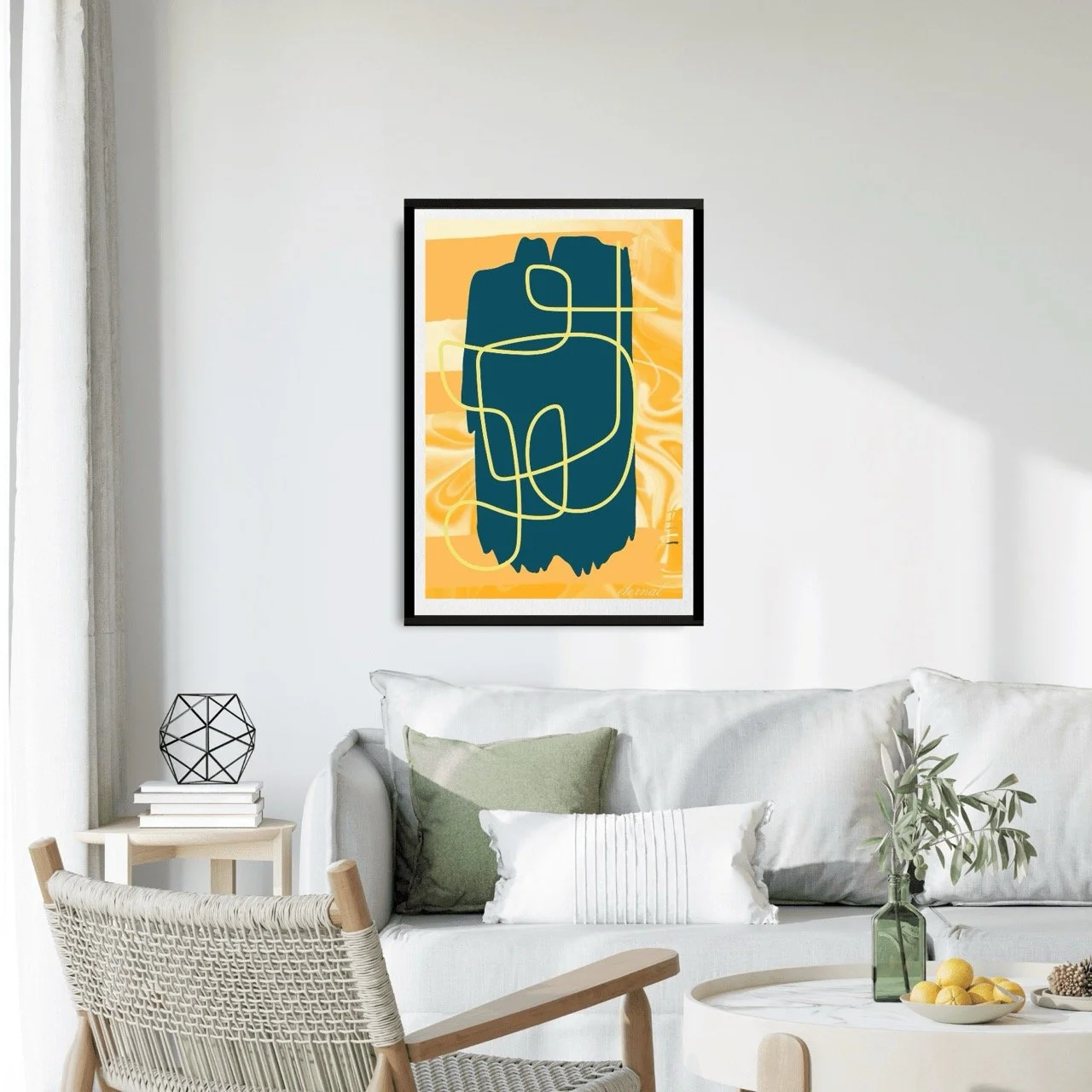 Abstract Modern Brushstrokes in Yellow Art Print - Sydney Artist, Eternal Art Prints - Eternal Art & Design