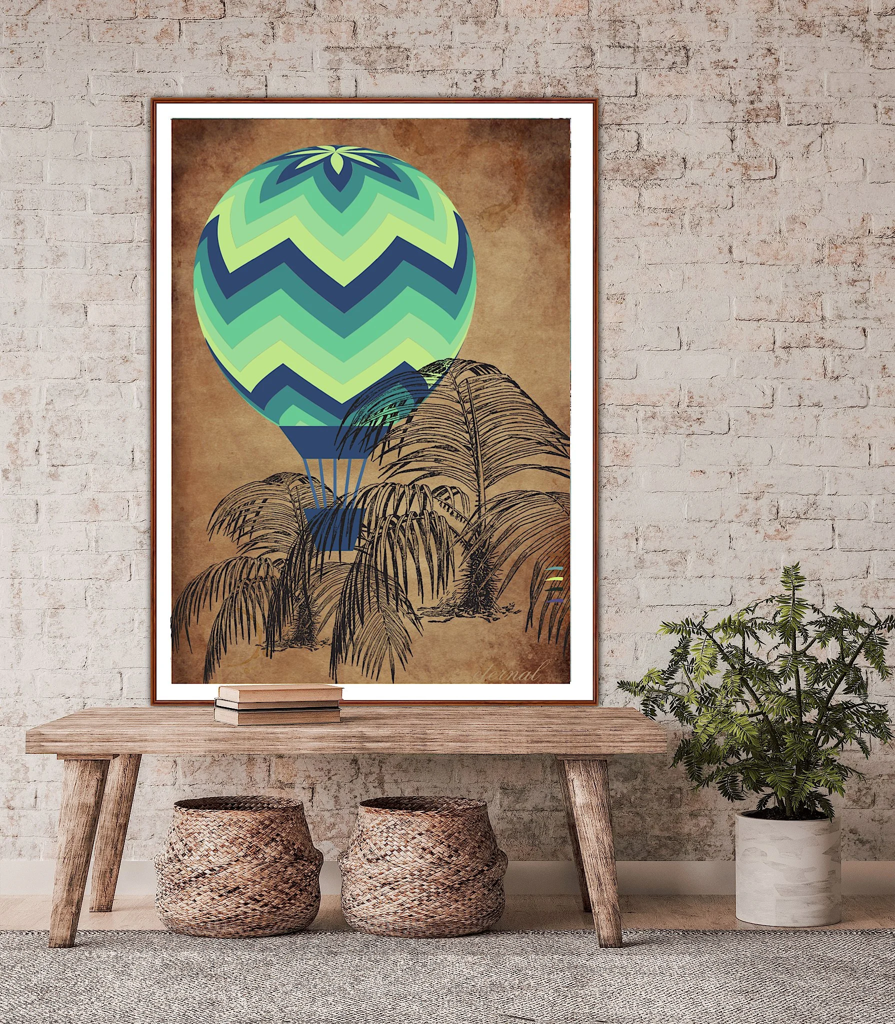 Vintage Ballon & Botanical Print - Special Edition Wall Art Eternal Art & Design - Eternal Art & Design