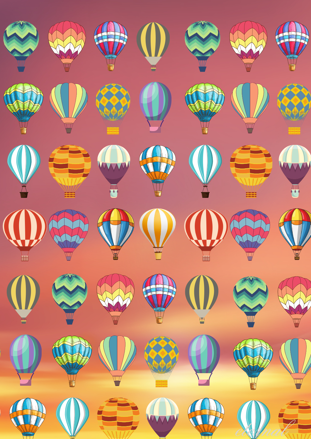 Sunset Balloon Adventure Art Print - Sydney Artist, Eternal Art Prints