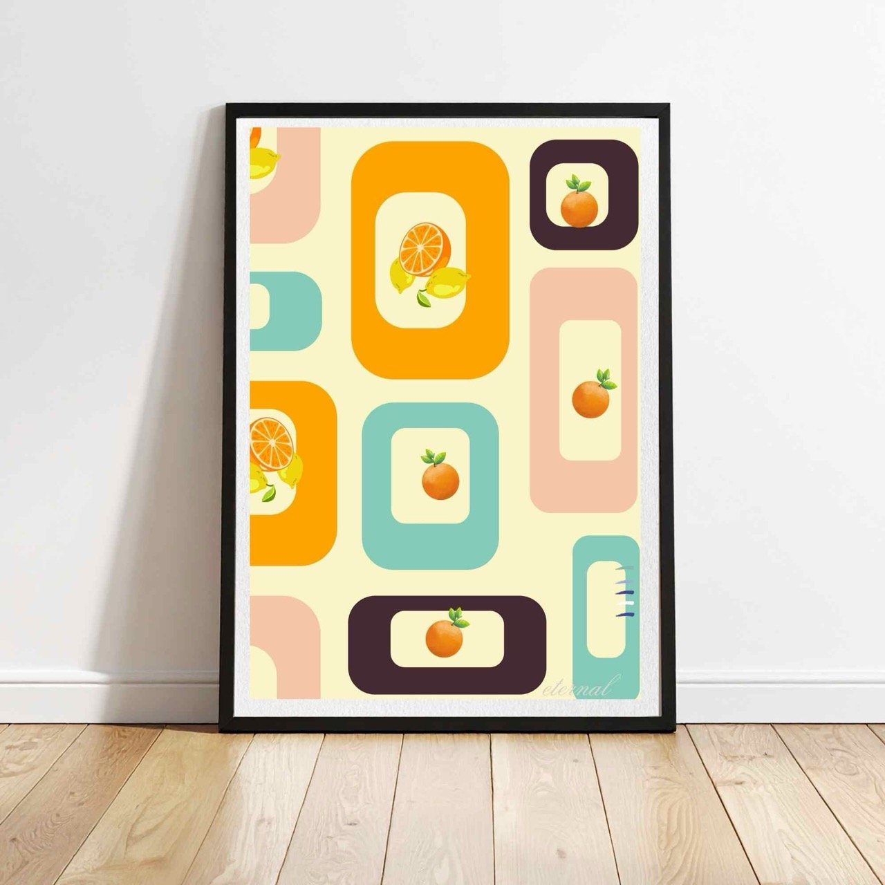 Citrus Delight Retro Wall Art Print,Eternal Art Prints