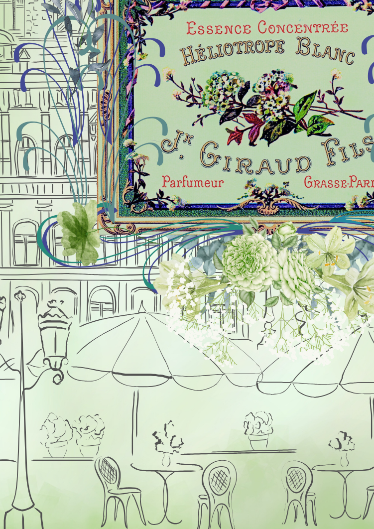 Parisian Cityscape in Green Botanical Print - Special Edition Wall Art Eternal Art & Design - Eternal Art & Design