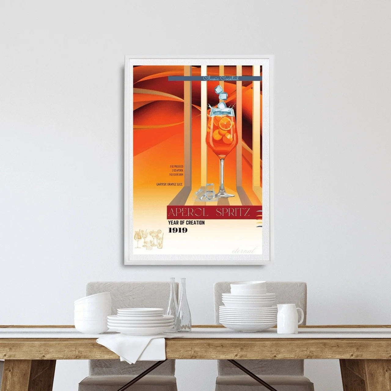 Aperol Spritz Retro Cocktail Culture Wall Art Print, Eternal Art Prints - Eternal Art & Design