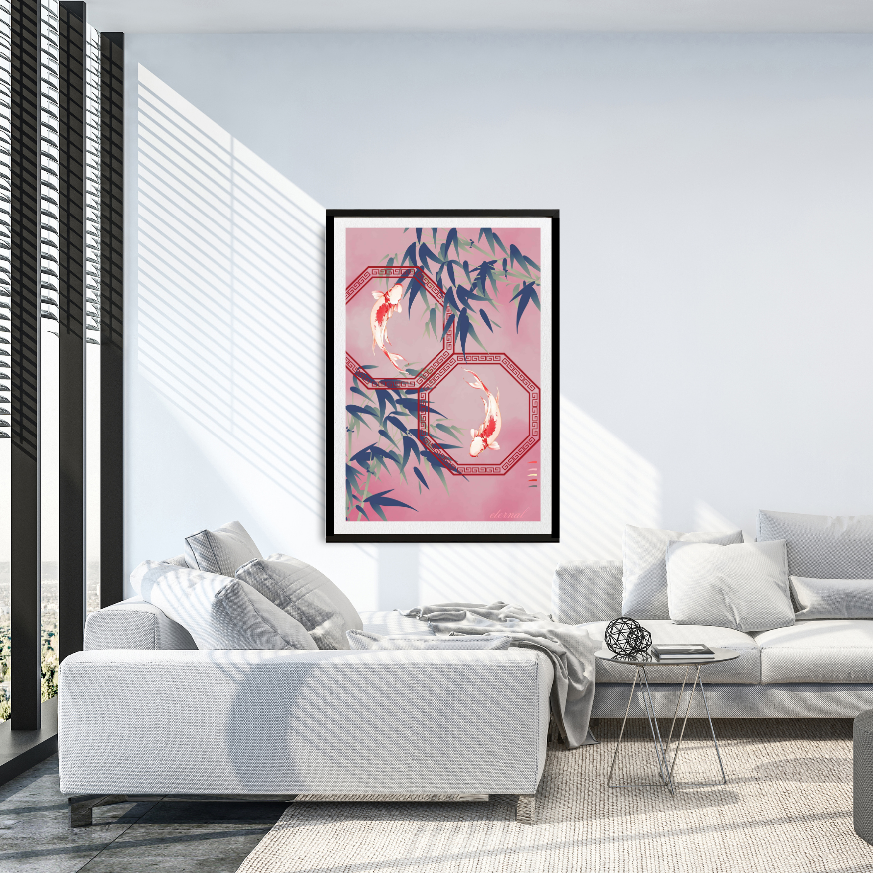 Koi and Bamboo Wall Art Print, Eternal Art Prints - Eternal Art & Design