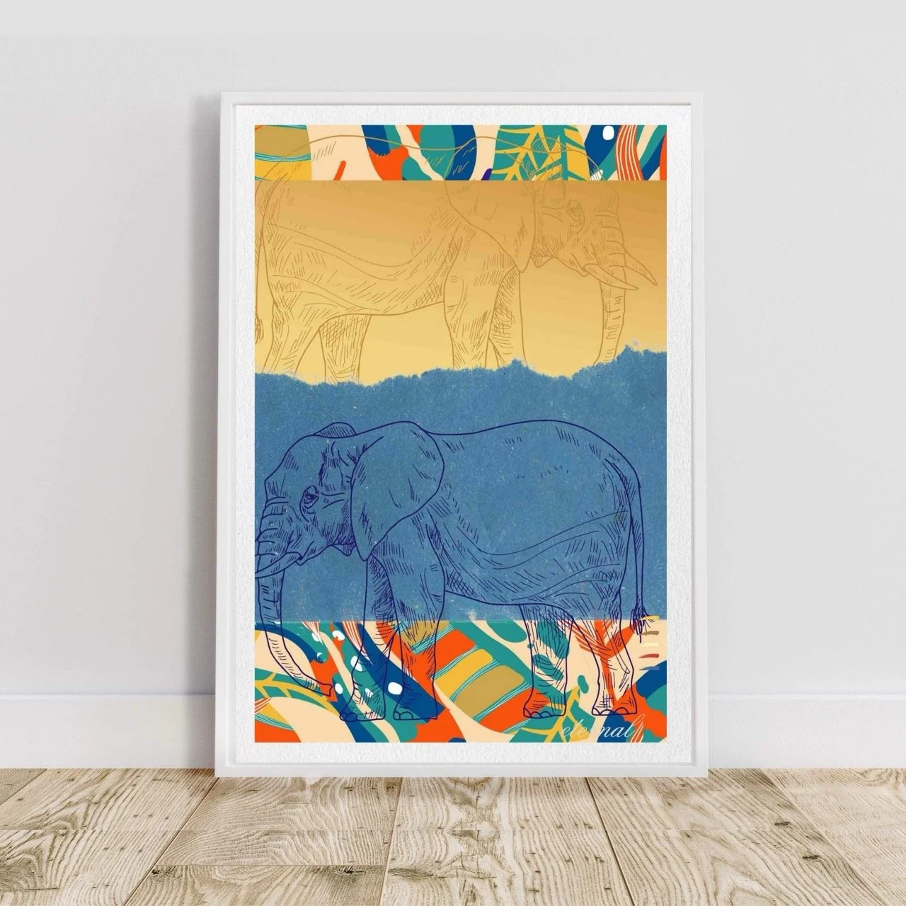 Elephant with Tribal Pattern Wall Art - Eternal Art & Design