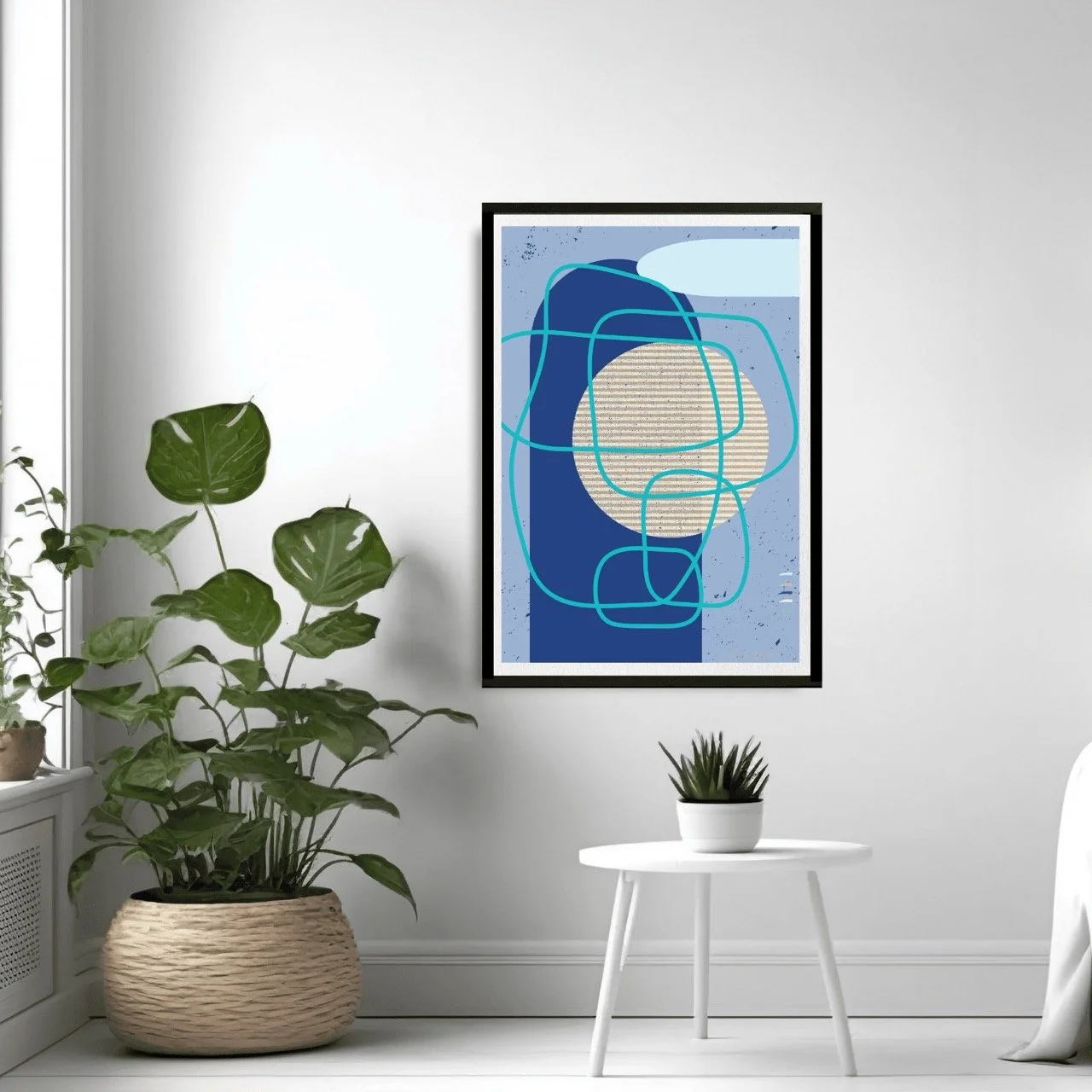 Abstract Modern Lines in Blue Art Print - Sydney Artist, Eternal Art Prints - Eternal Art & Design