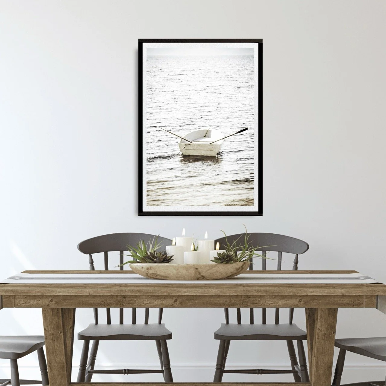 Nautical Rustic Tranquil Rowboat Wall Art Print, Eternal Art Prints - Eternal Art & Design