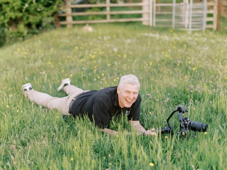 Wedding Videographer working on a wedding