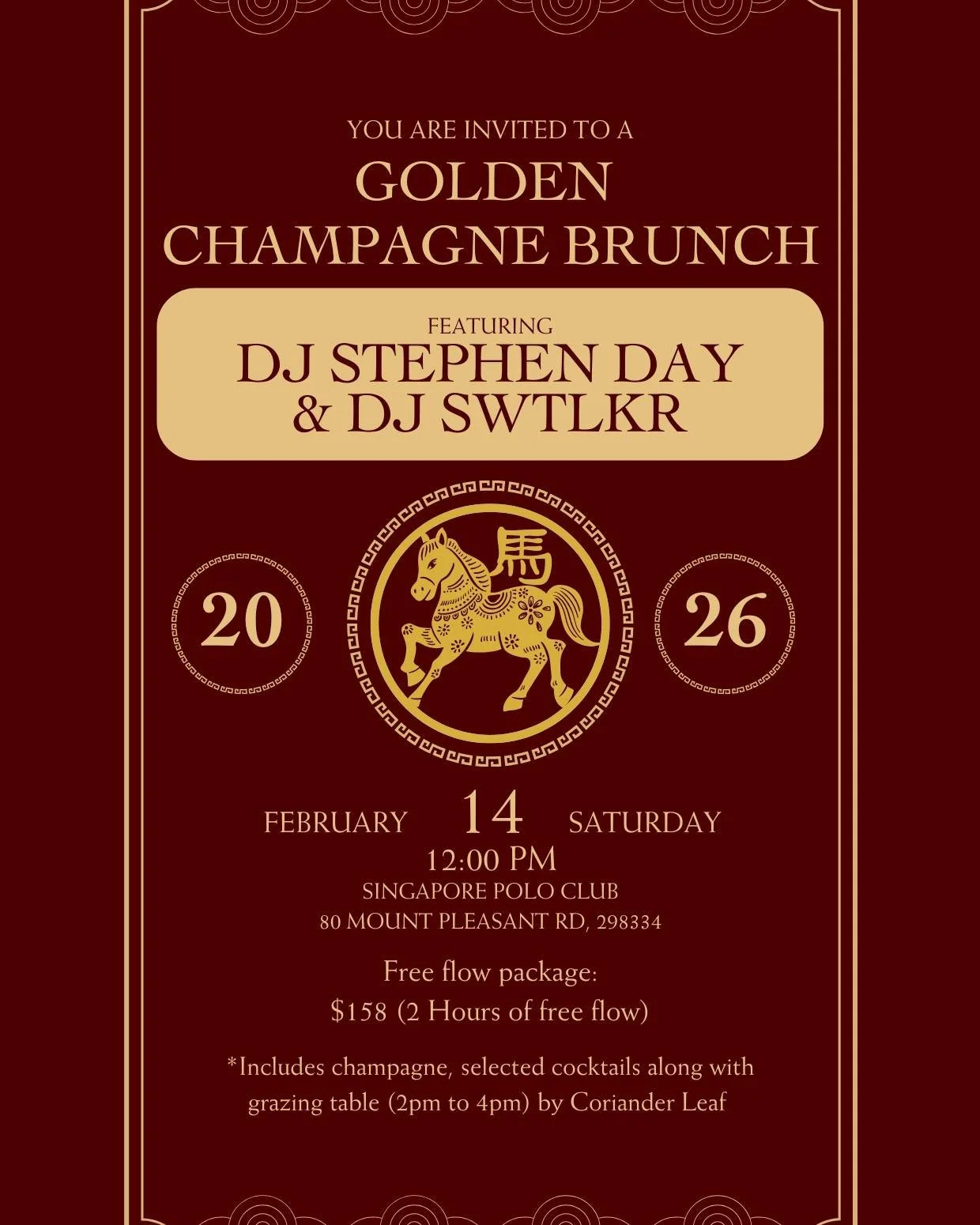 Single? Taken? Situationship? Girls&rsquo; night?
This Valentine&rsquo;s Day, we&rsquo;re skipping the clich&eacute;s and turning up the vibes at Singapore Polo Club, for one unforgettable afternoon of Champagne, music, and festive indulgence.

On 14