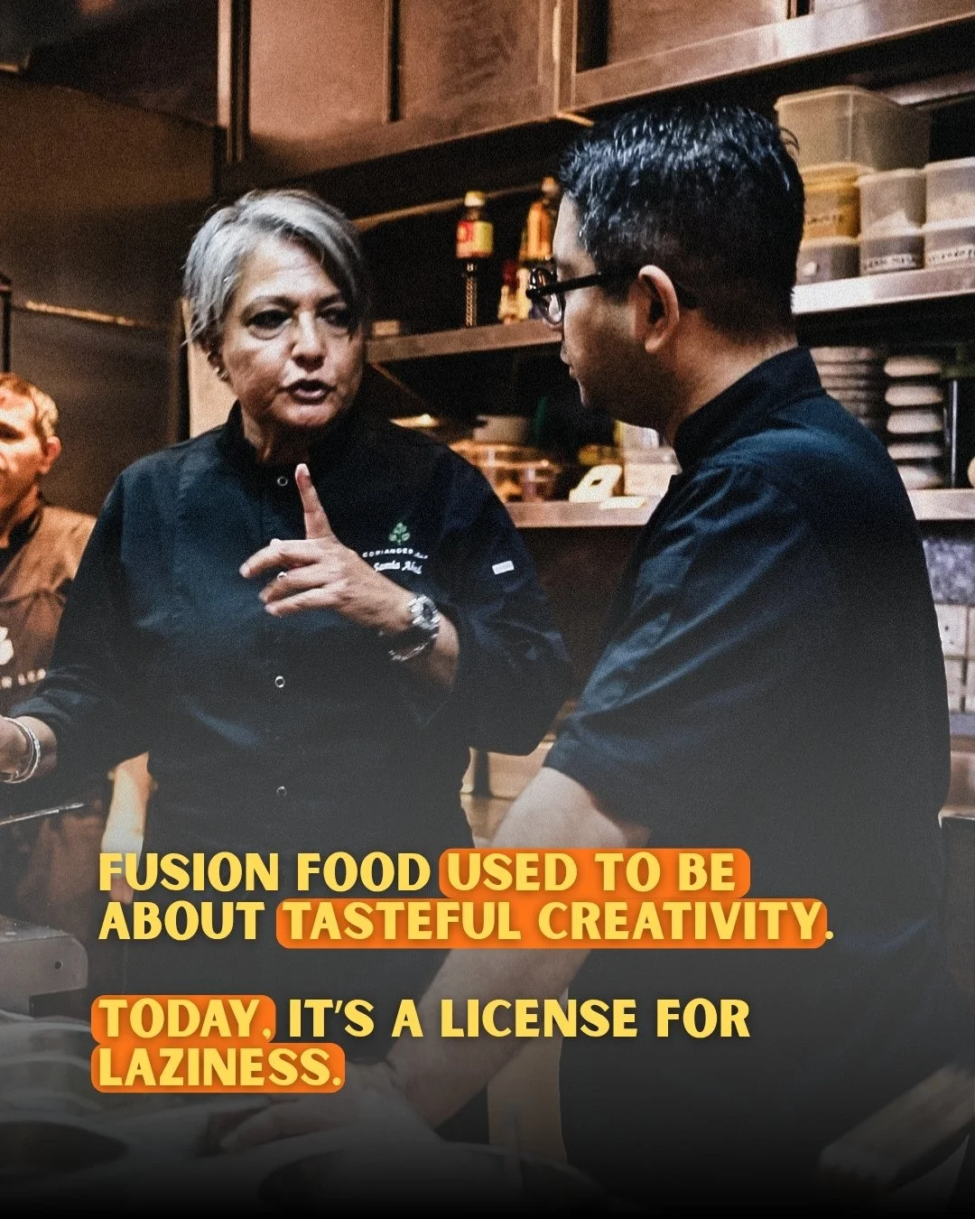 People have been calling us fusion for 25 years. We've been correcting it for 25 years.
Fusion became a licence for laziness. Chefs mixing cuisines they've never studied, ingredients they don't understand, techniques borrowed without learning. The re