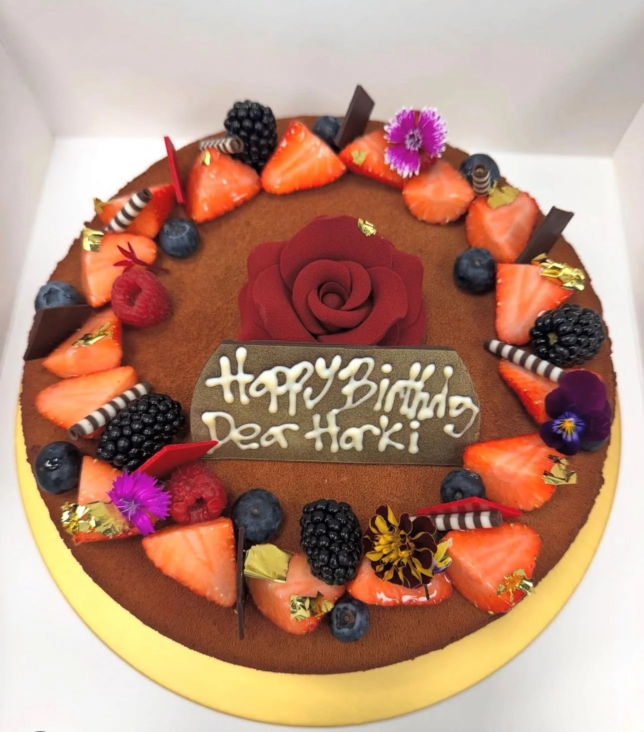 64% Dark Chocolate Mousse Cake with Almond Praline