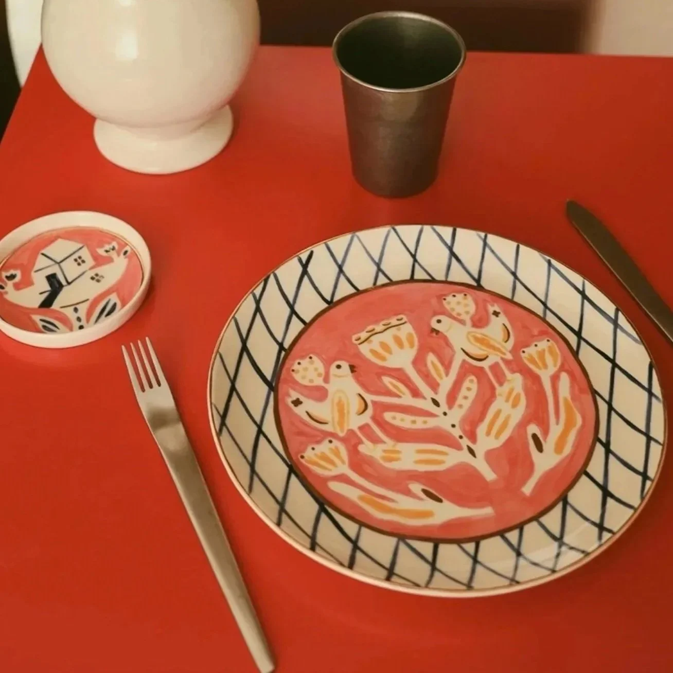 Vytynanka Plate with Birds