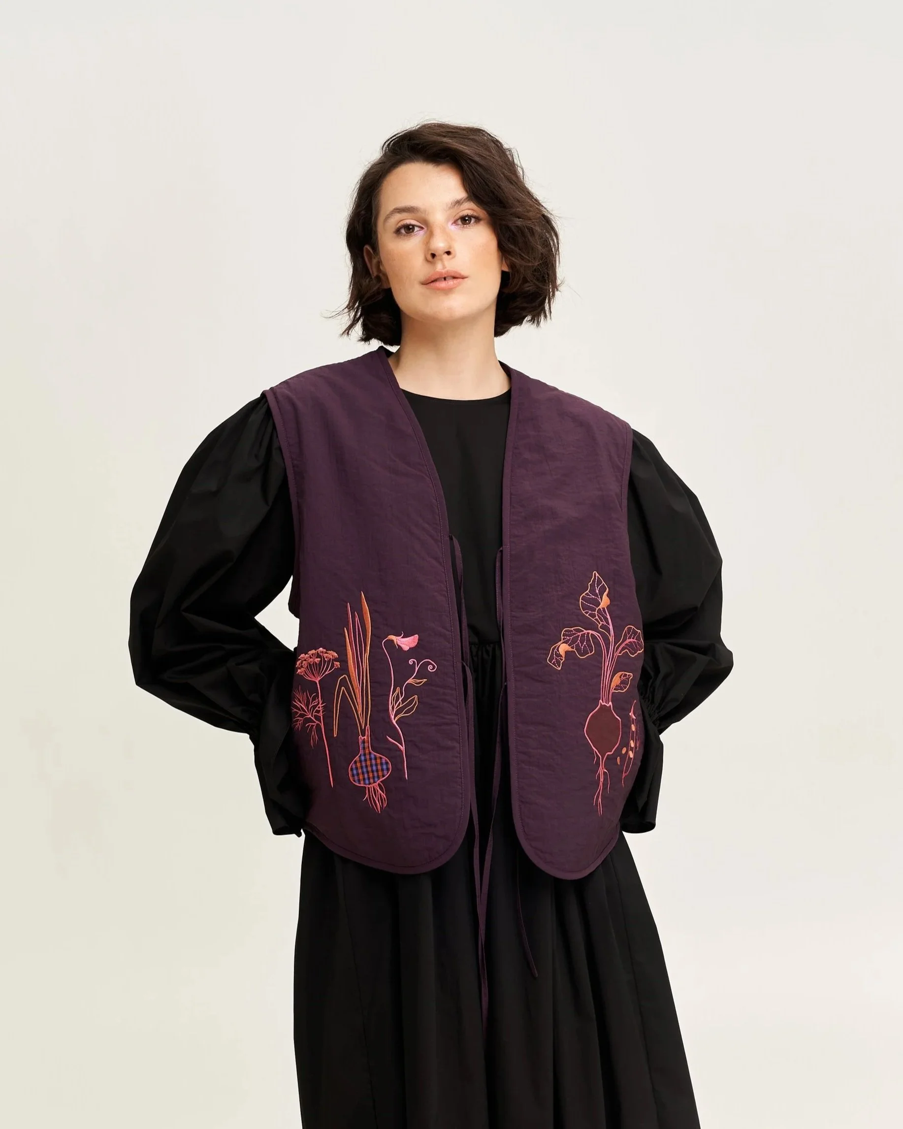 Vest quilted with applique In a Magical Garden